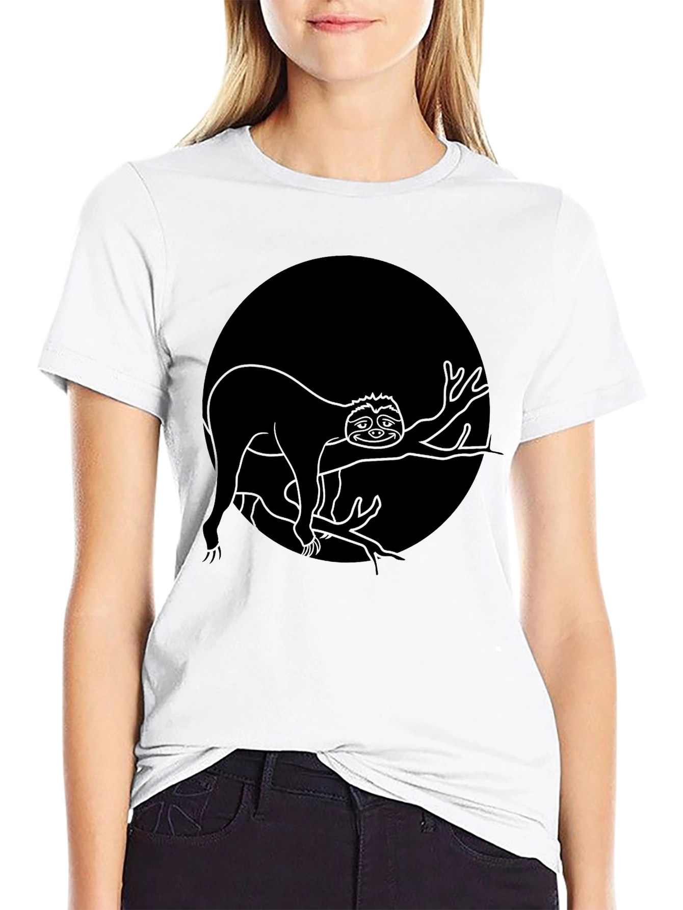 Sloth on Branch Graphic T-Shirt