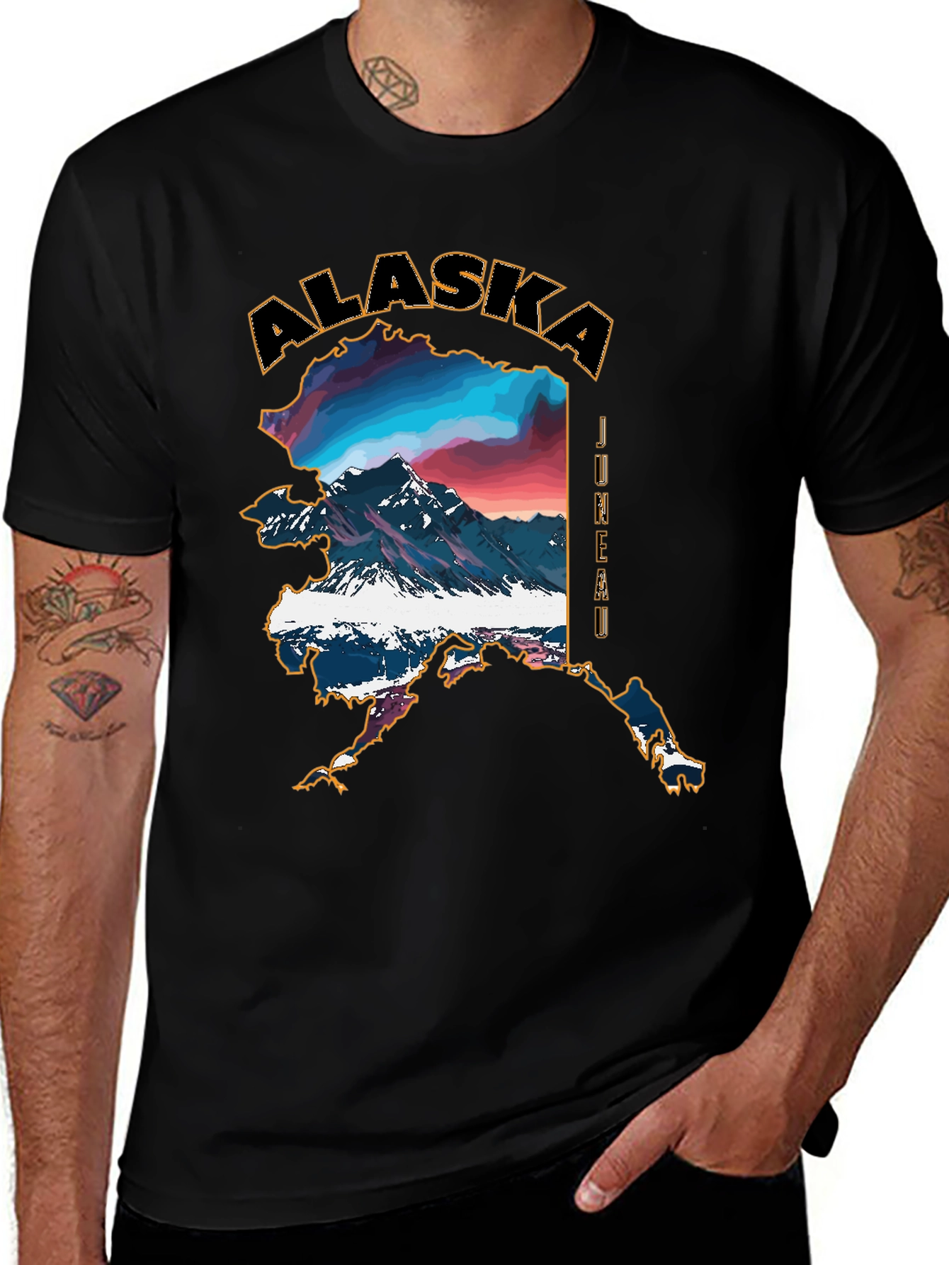 Alaska Landscape Graphic Tee - Black
