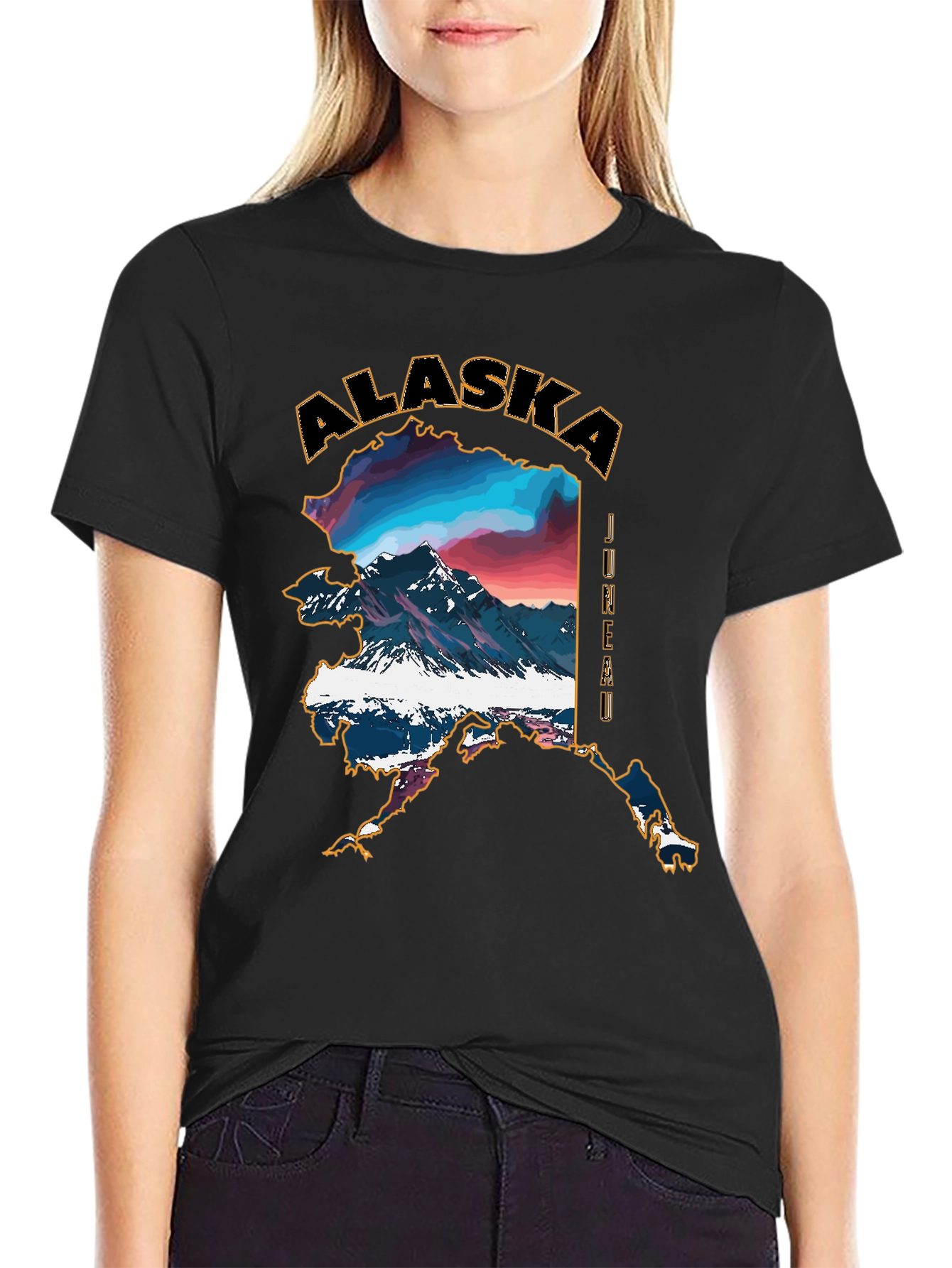 Alaska Landscape Graphic Tee - Black