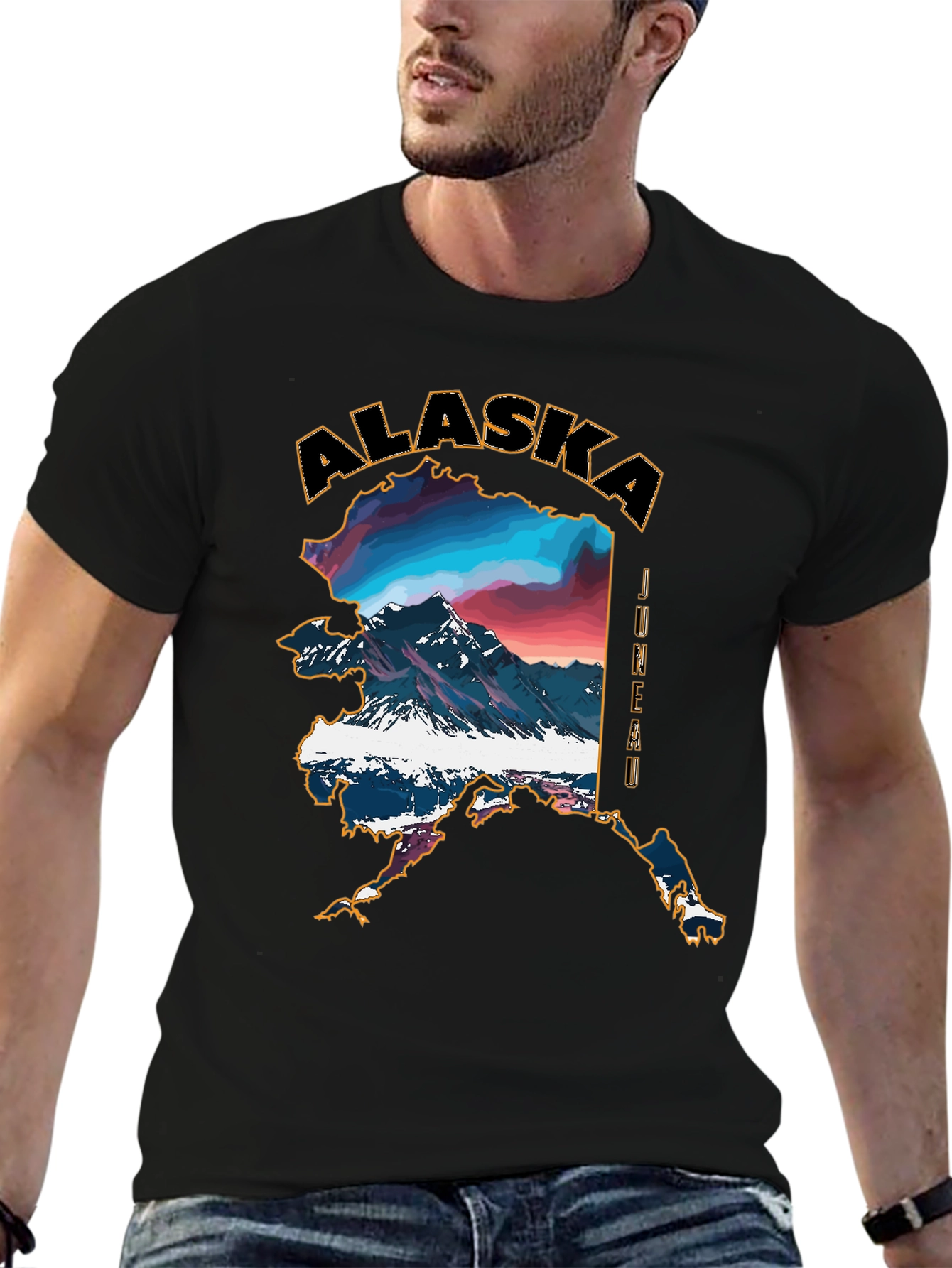 Alaska Landscape Graphic Tee - Black