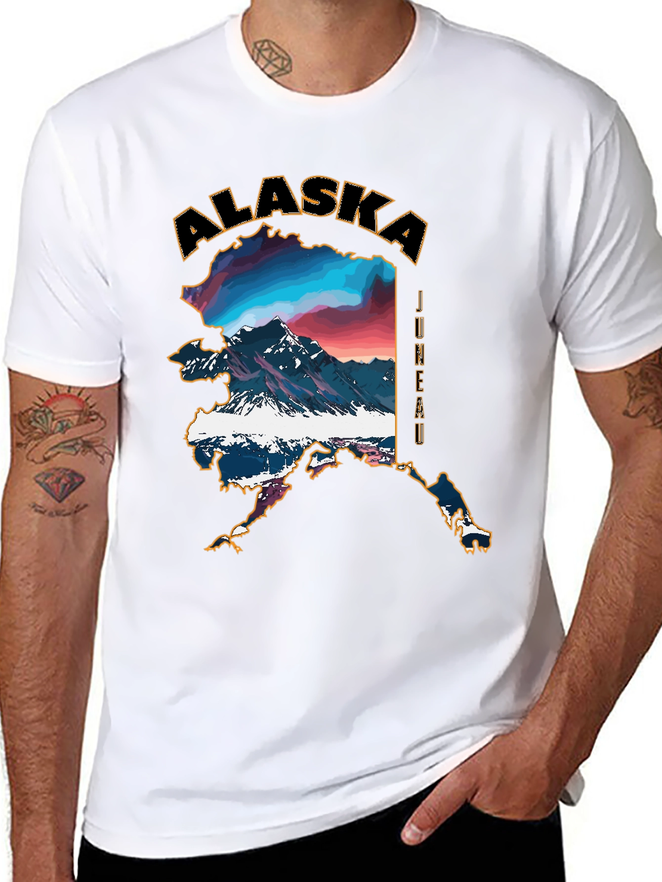 Alaska Landscape Graphic Tee - Black
