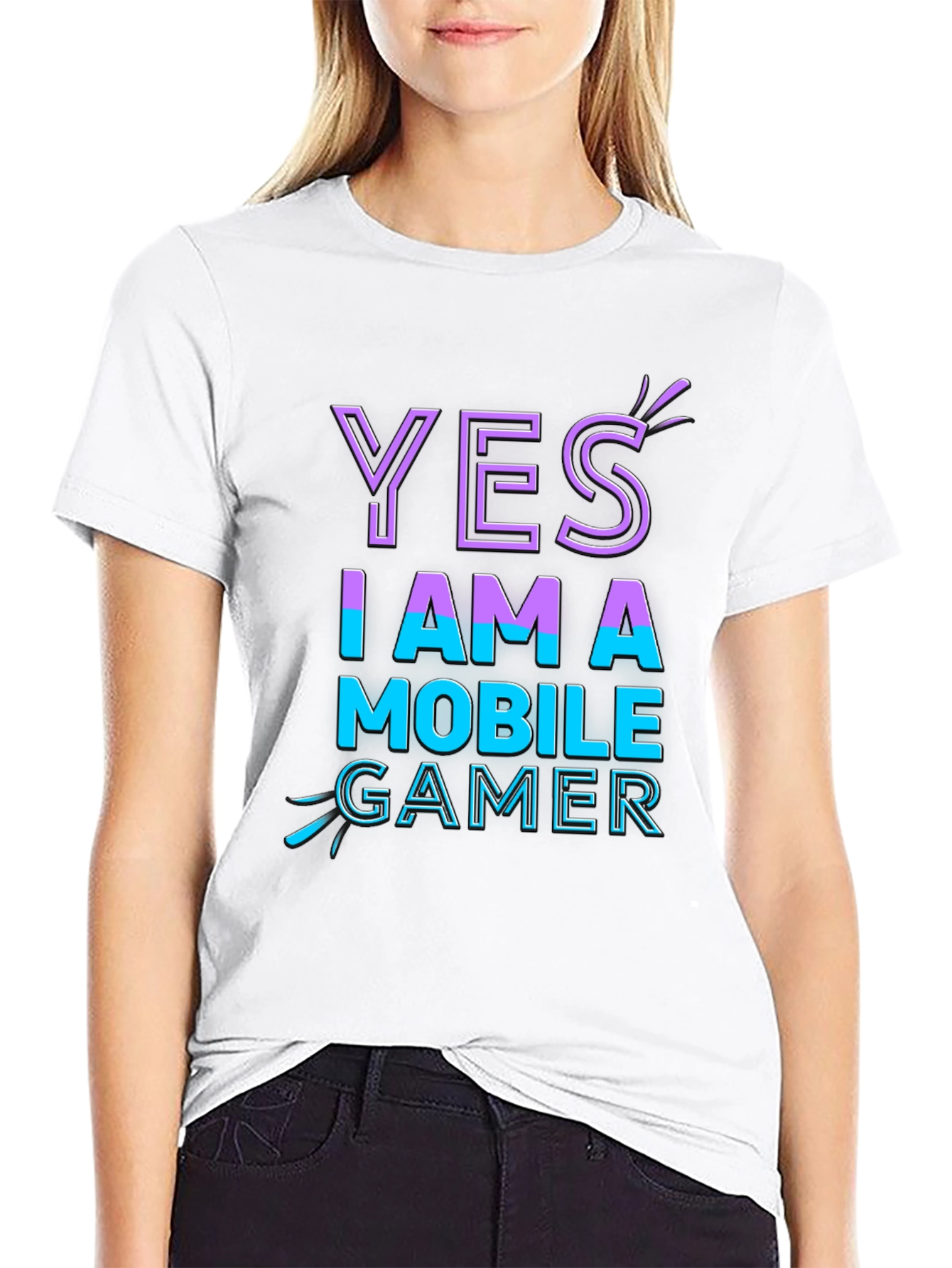 Yes I Am A Mobile Gamer Black T-Shirt