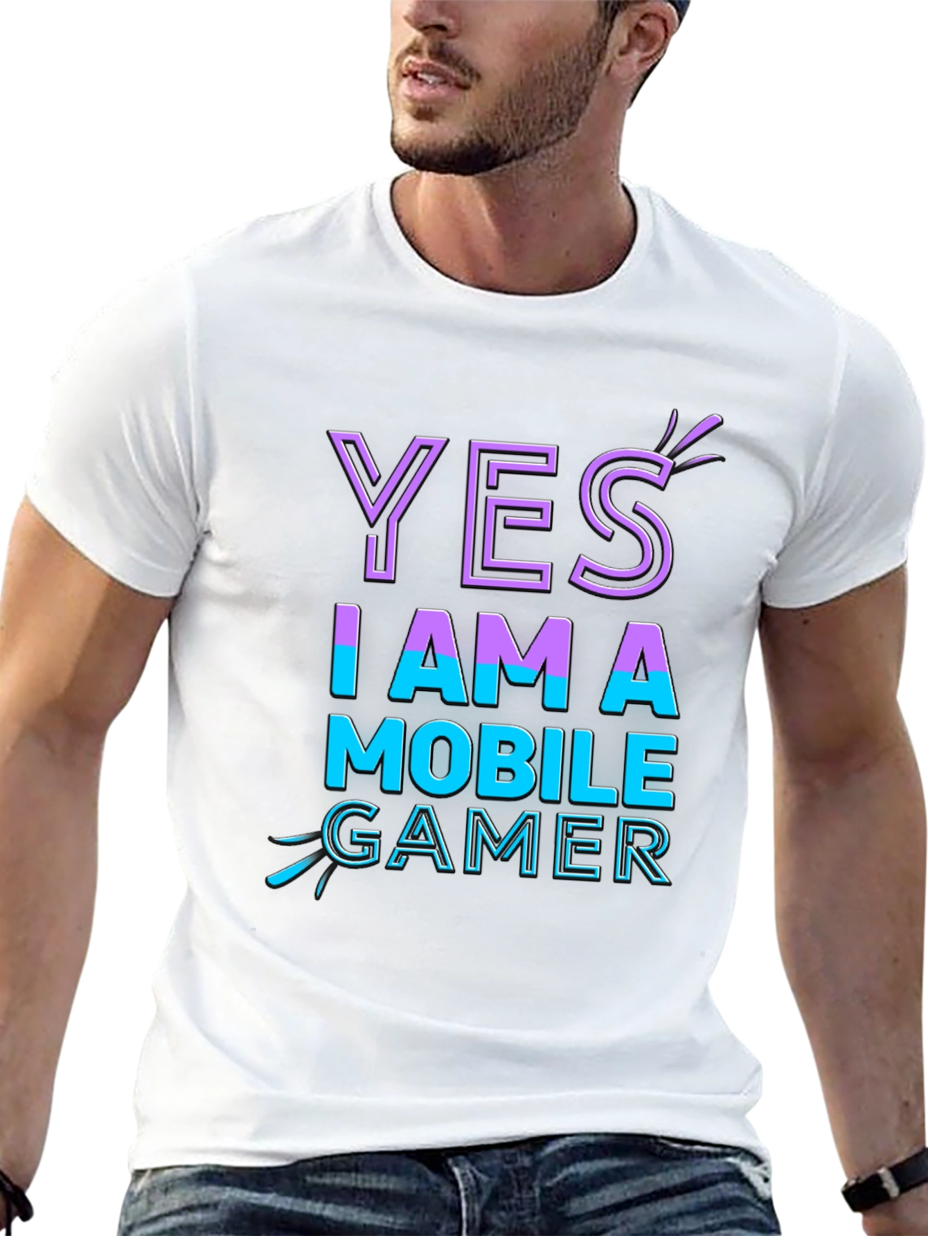 Yes I Am A Mobile Gamer Black T-Shirt