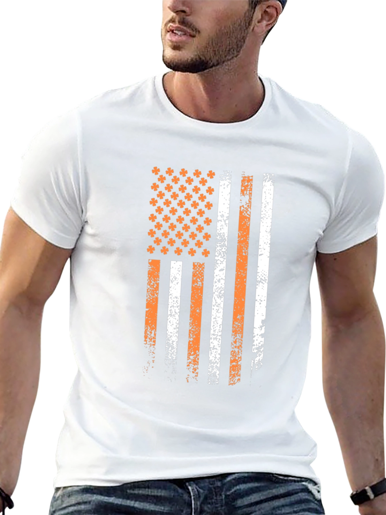 American Irish Flag Graphic T-Shirt