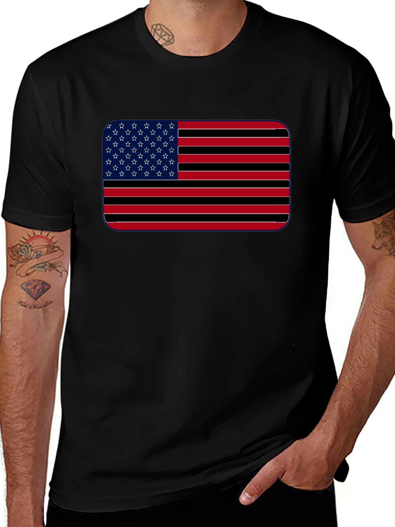 American Flag Stripes Graphic T-Shirt