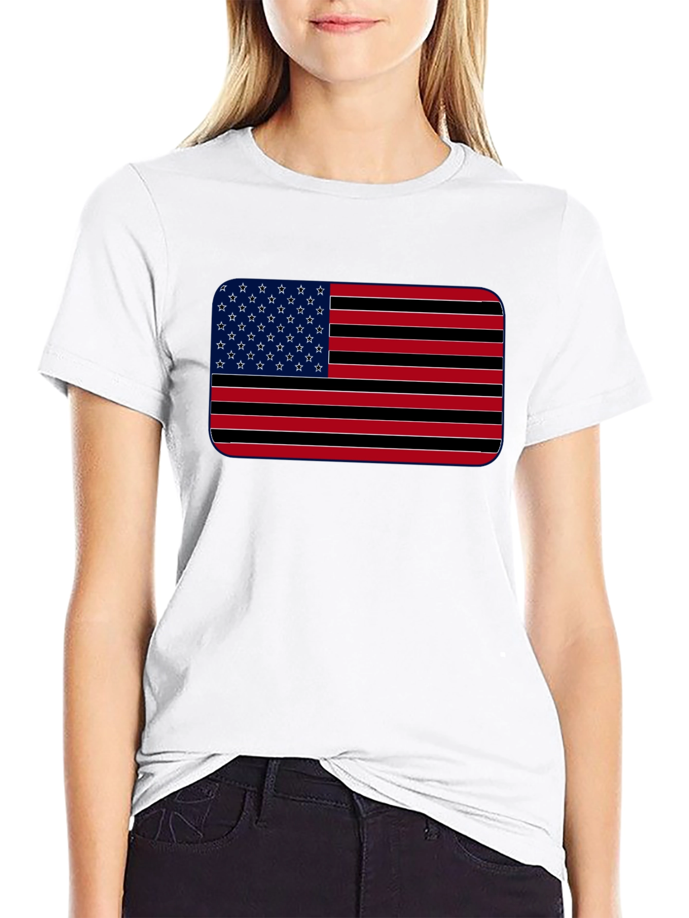 American Flag Stripes Graphic T-Shirt
