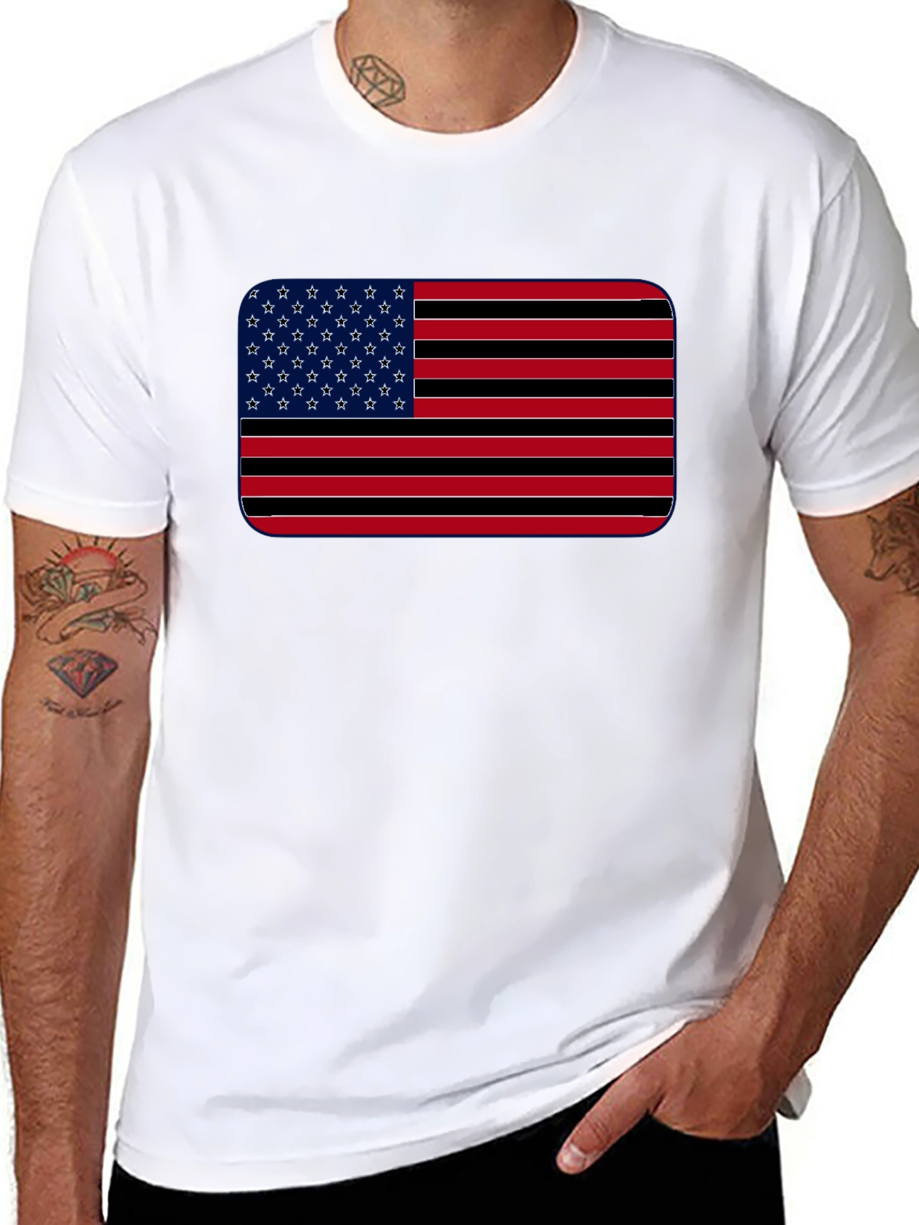 American Flag Stripes Graphic T-Shirt