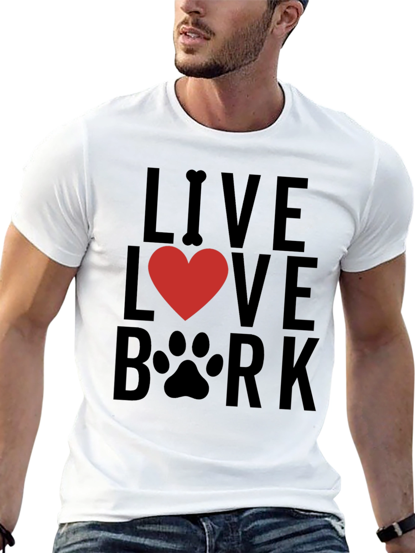 Live Love Bark Graphic T-Shirt - Dog Lover Tee