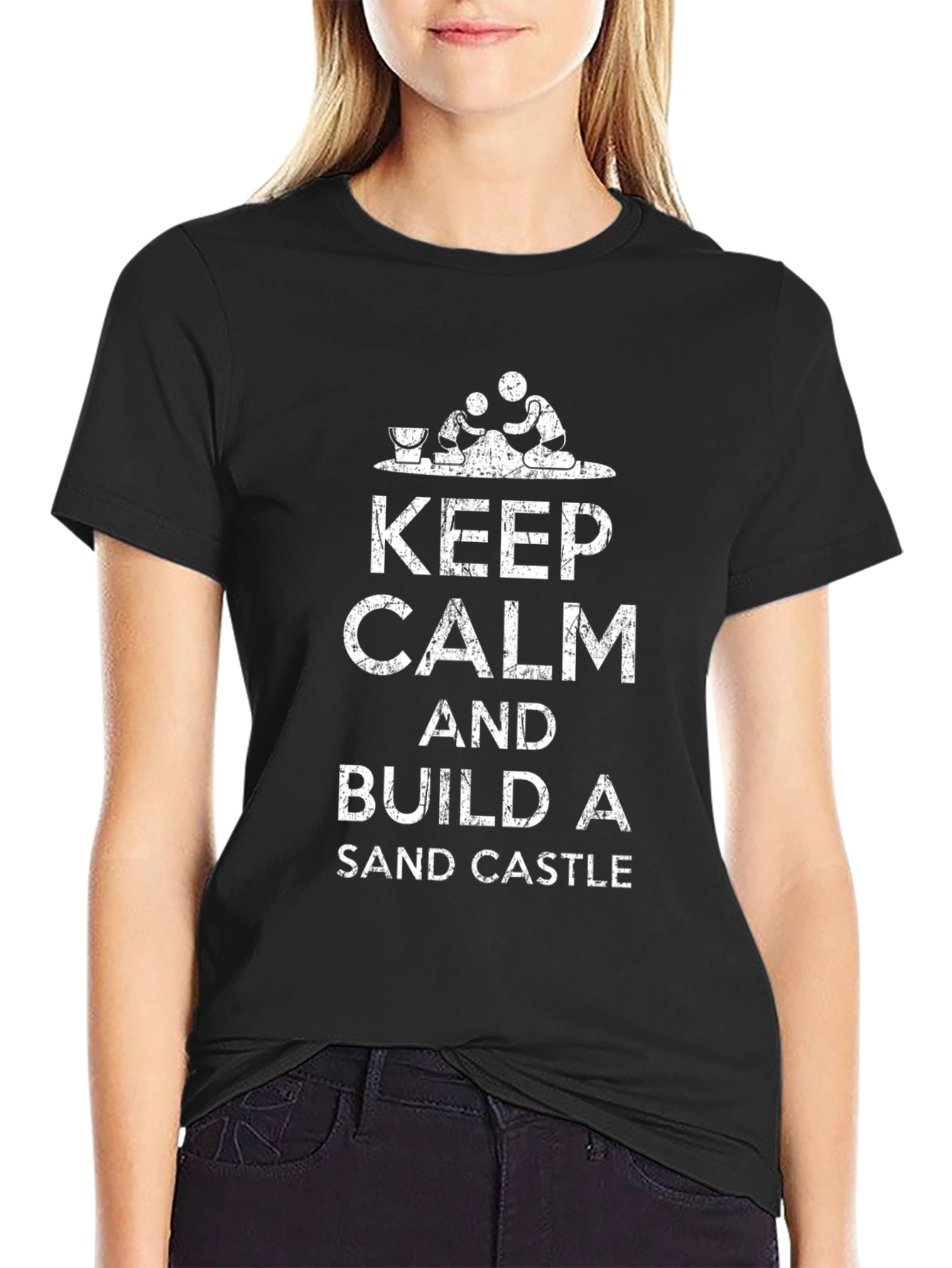 Keep Calm & Build Sandcastles - Novelty Graphic Tee