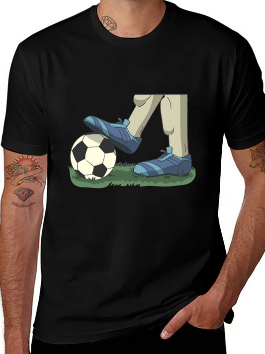 Cartoon Soccer T-Shirt - Black Graphic Tee