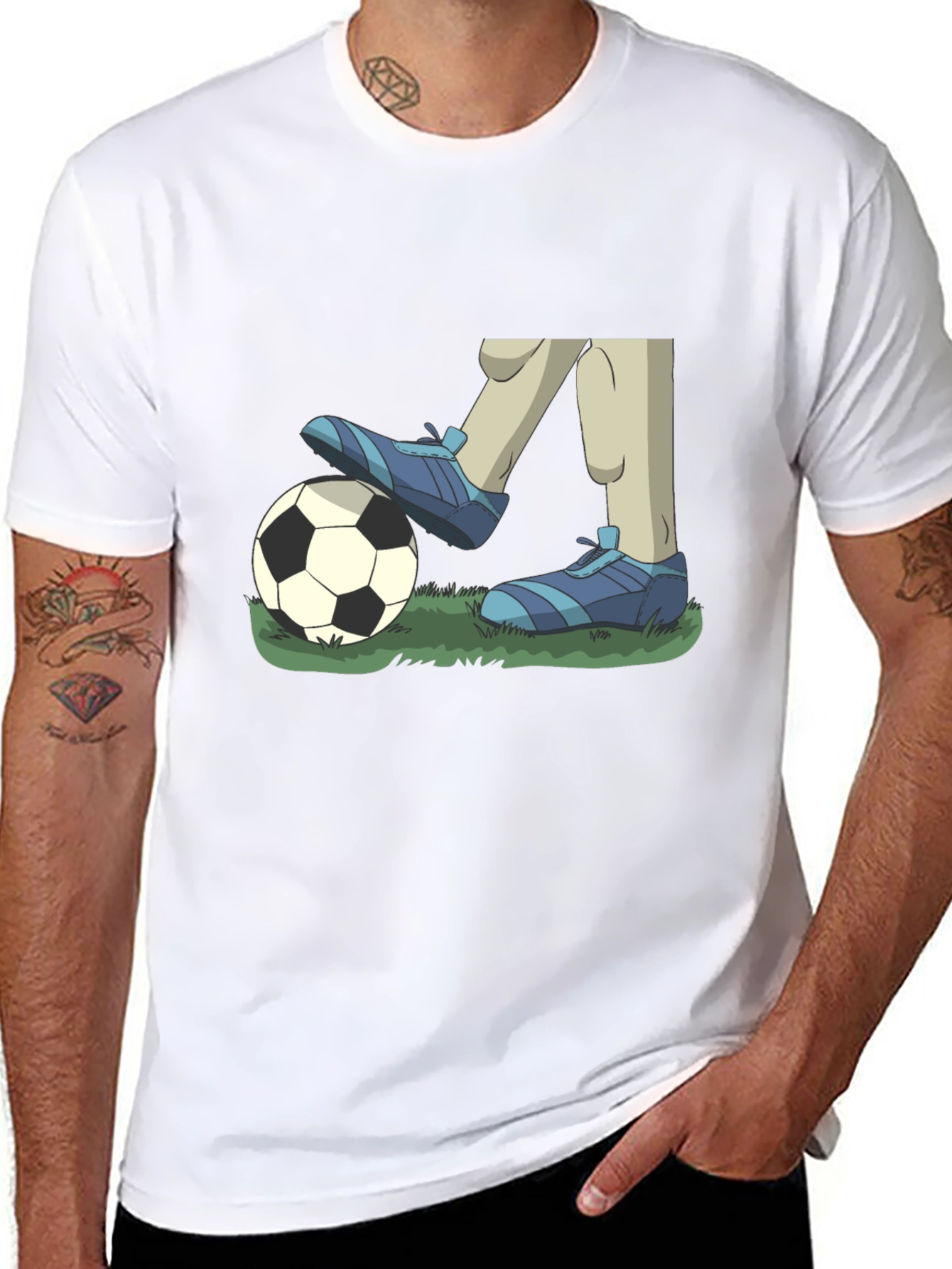 Cartoon Soccer T-Shirt - Black Graphic Tee