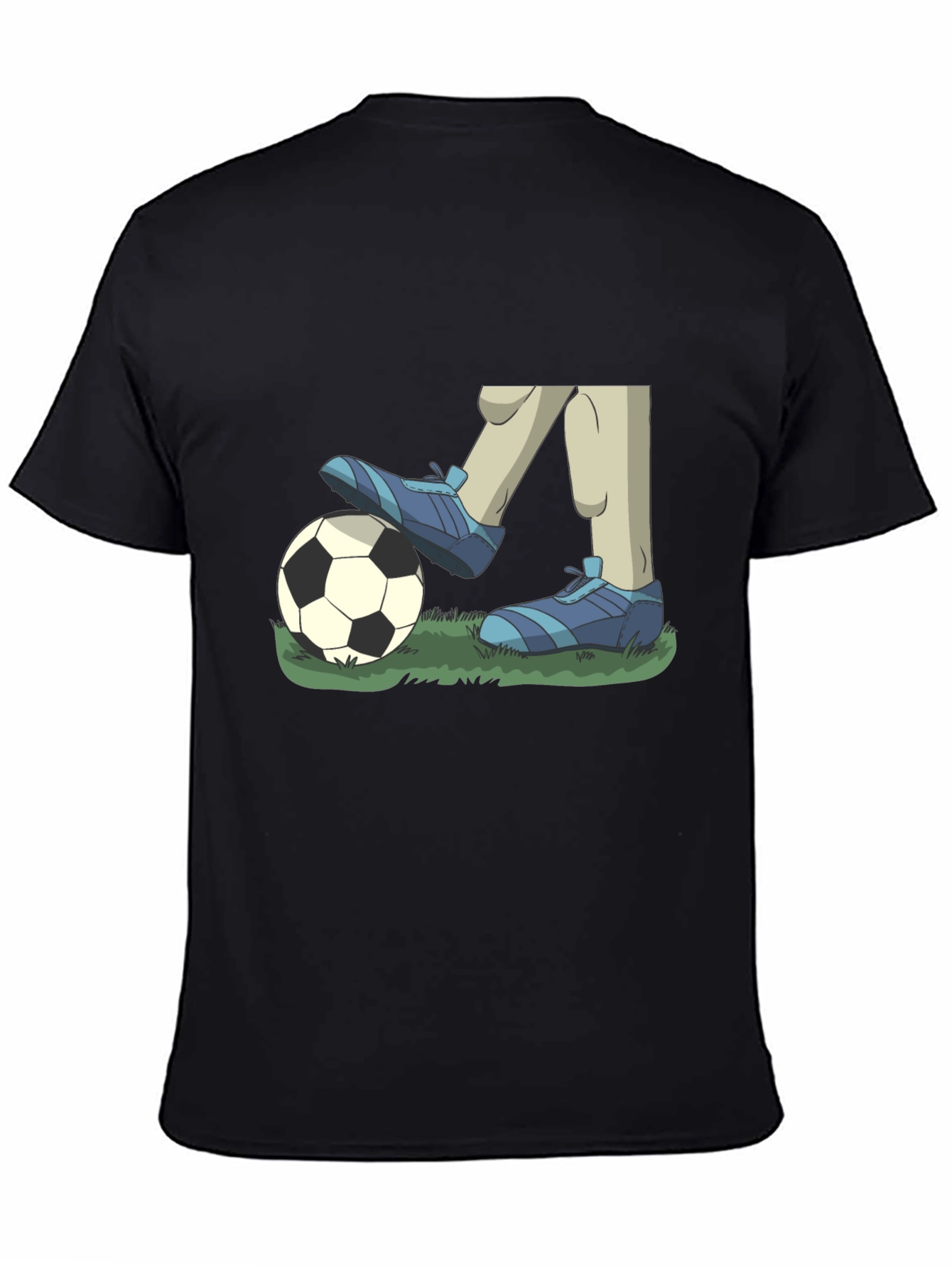 Cartoon Soccer T-Shirt - Black Graphic Tee
