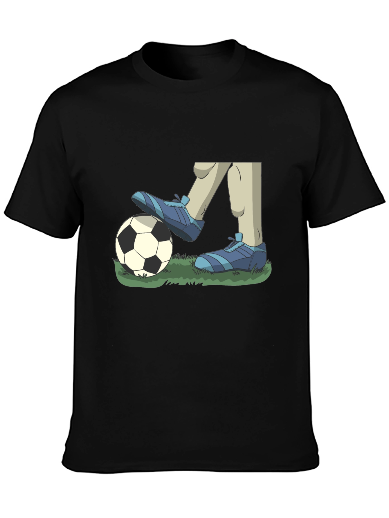 Cartoon Soccer T-Shirt - Black Graphic Tee