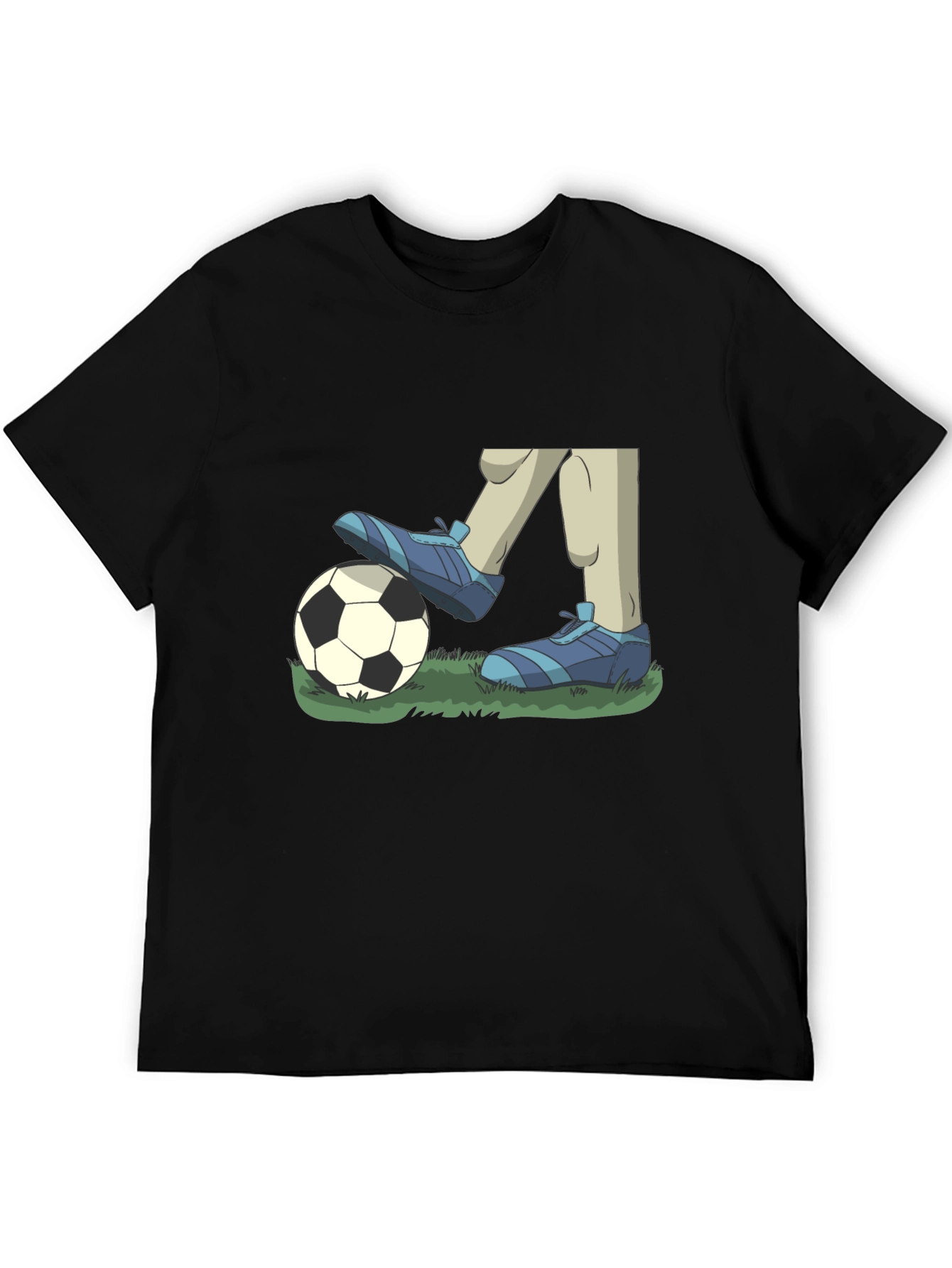 Cartoon Soccer T-Shirt - Black Graphic Tee