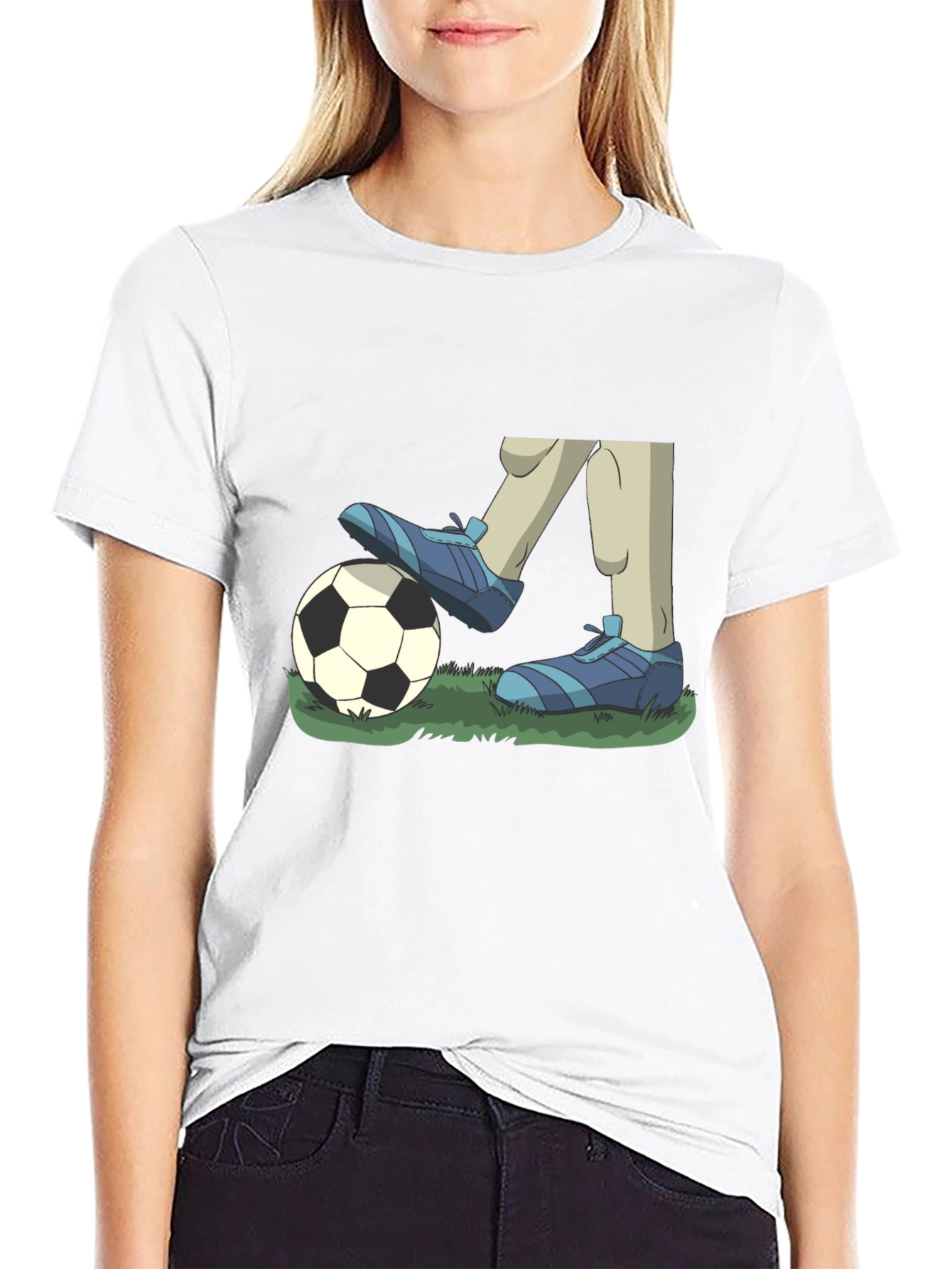 Cartoon Soccer T-Shirt - Black Graphic Tee