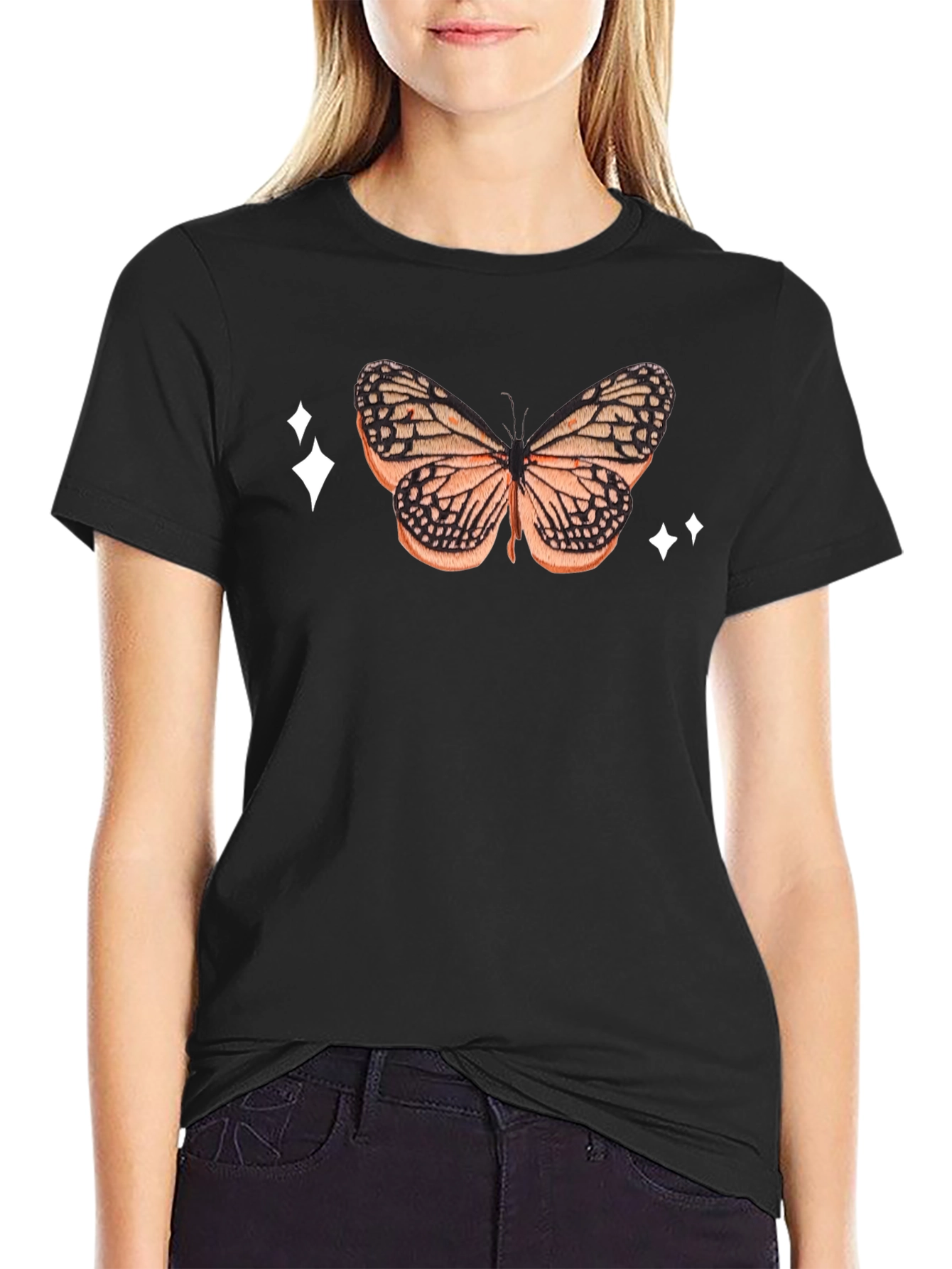 Butterfly Graphic Black Tee