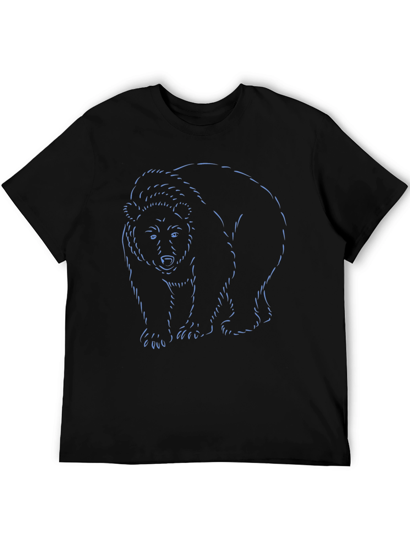 Bear Outline Graphic Black T-Shirt