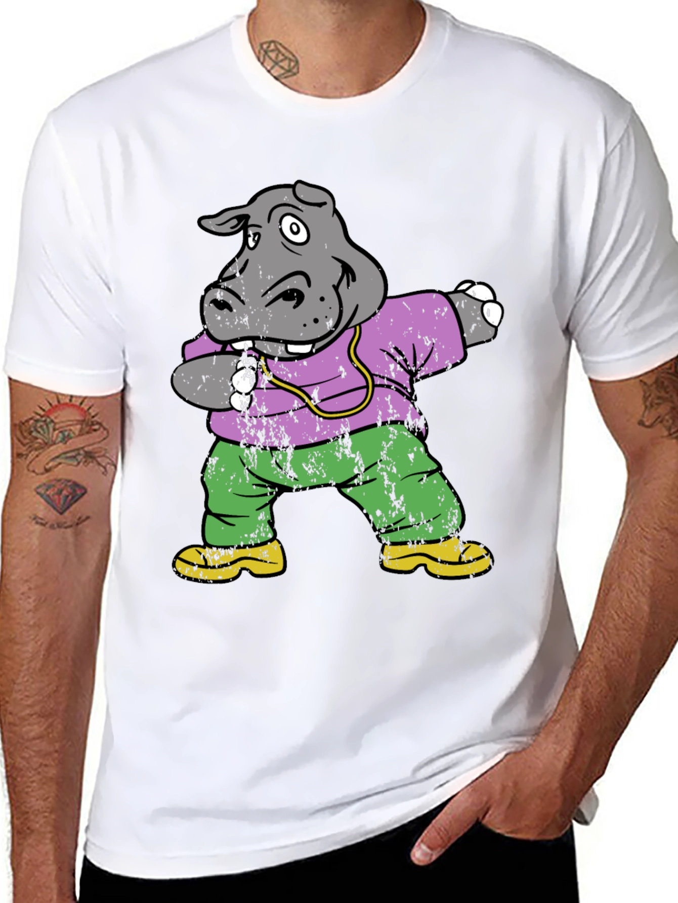 Dabbing Hippo Graphic Tee - Cool & Fun