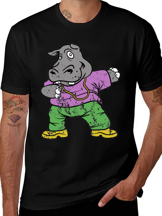 Dabbing Hippo Graphic Tee - Cool & Fun