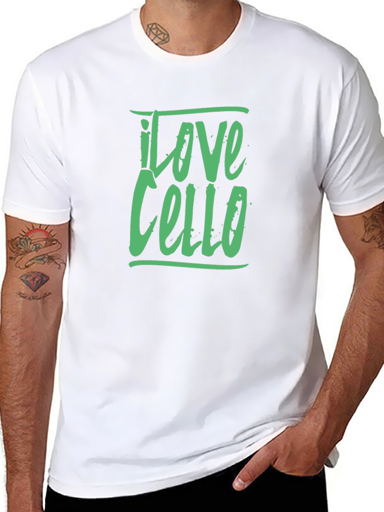 I Love Cello Graphic Tee - Black Cotton T-Shirt