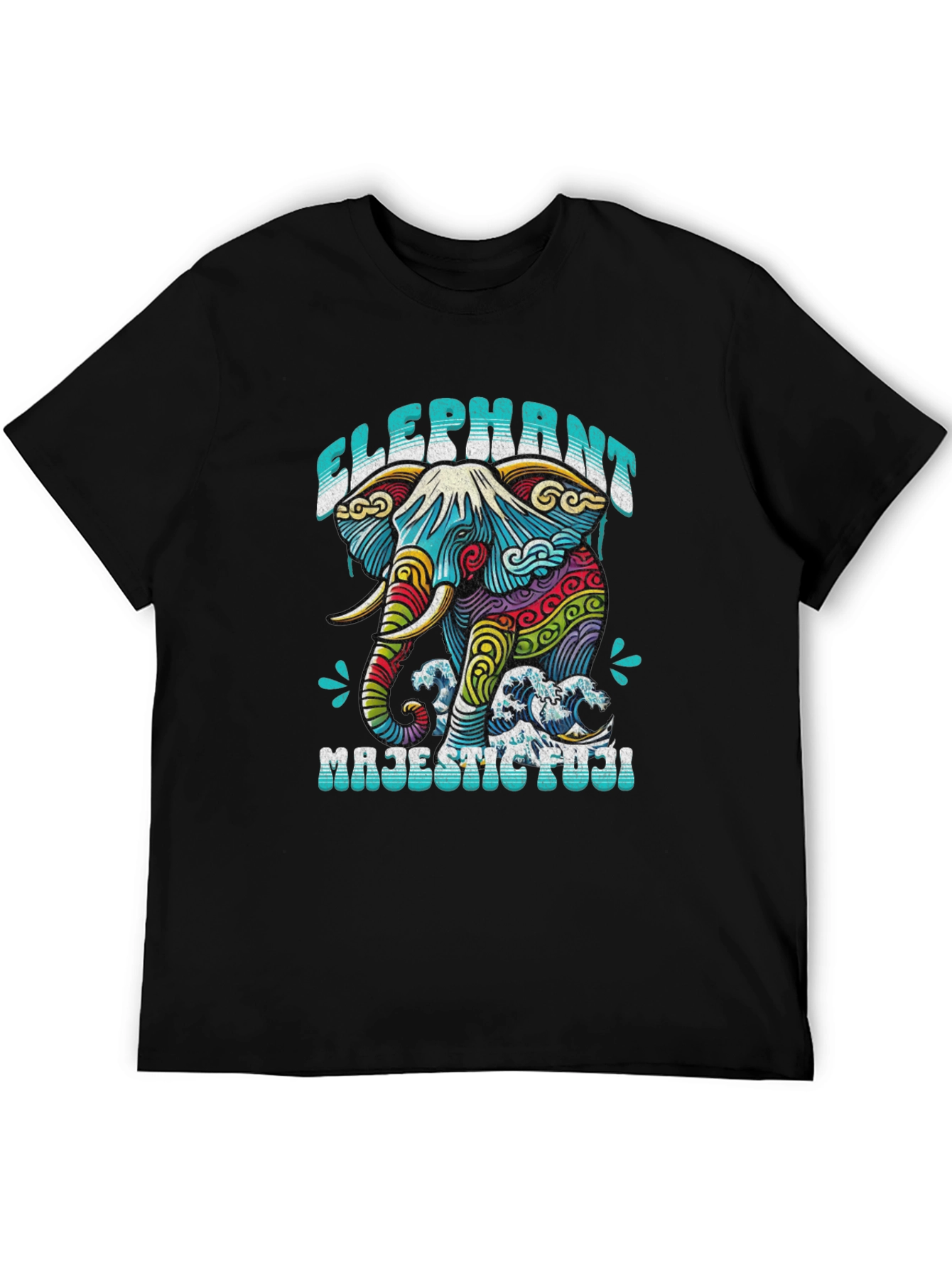 Elephant Majestic Fuji T-Shirt - Artistic Graphic Tee