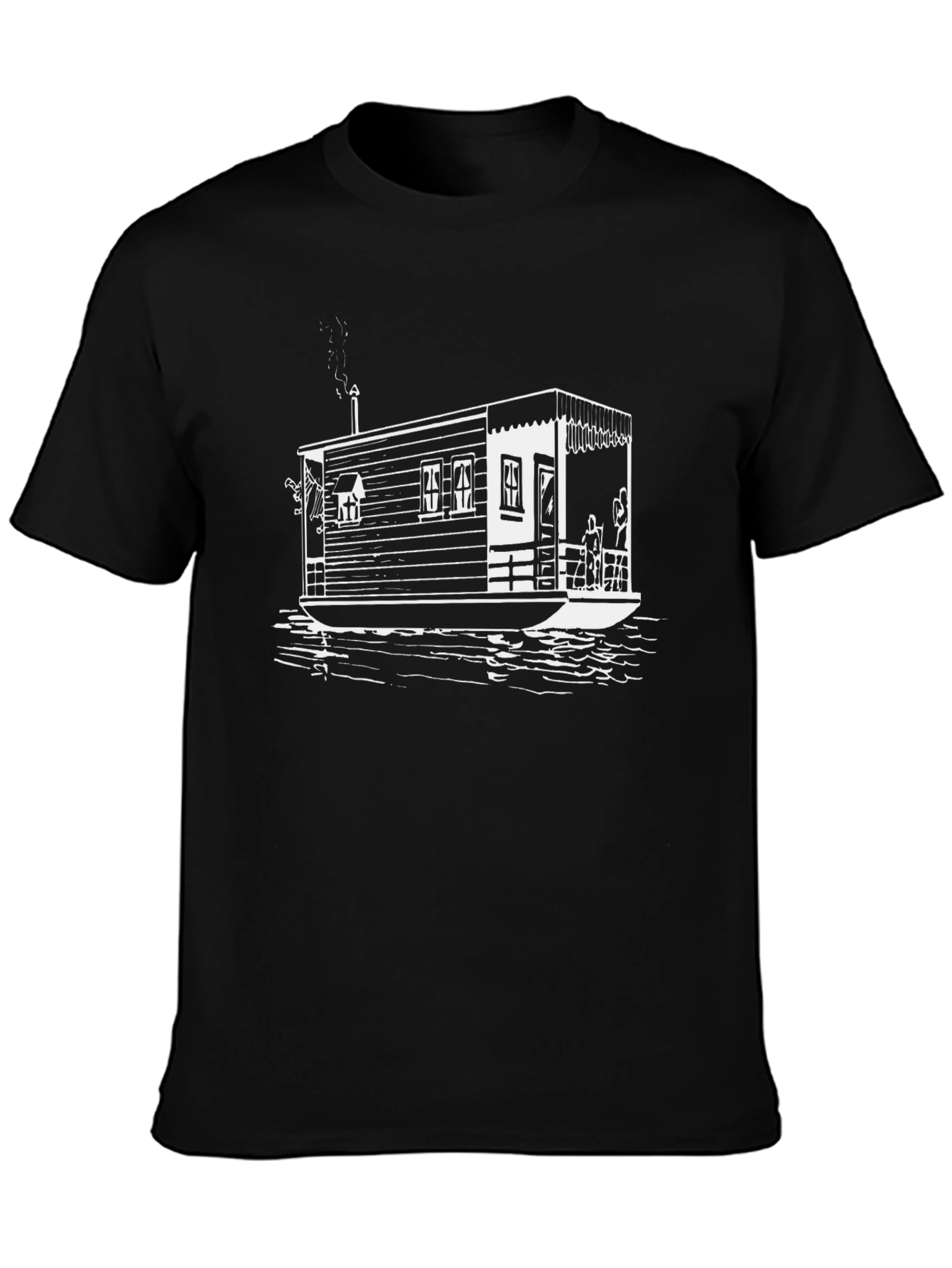 Black Houseboat T-Shirt - Nautical Style