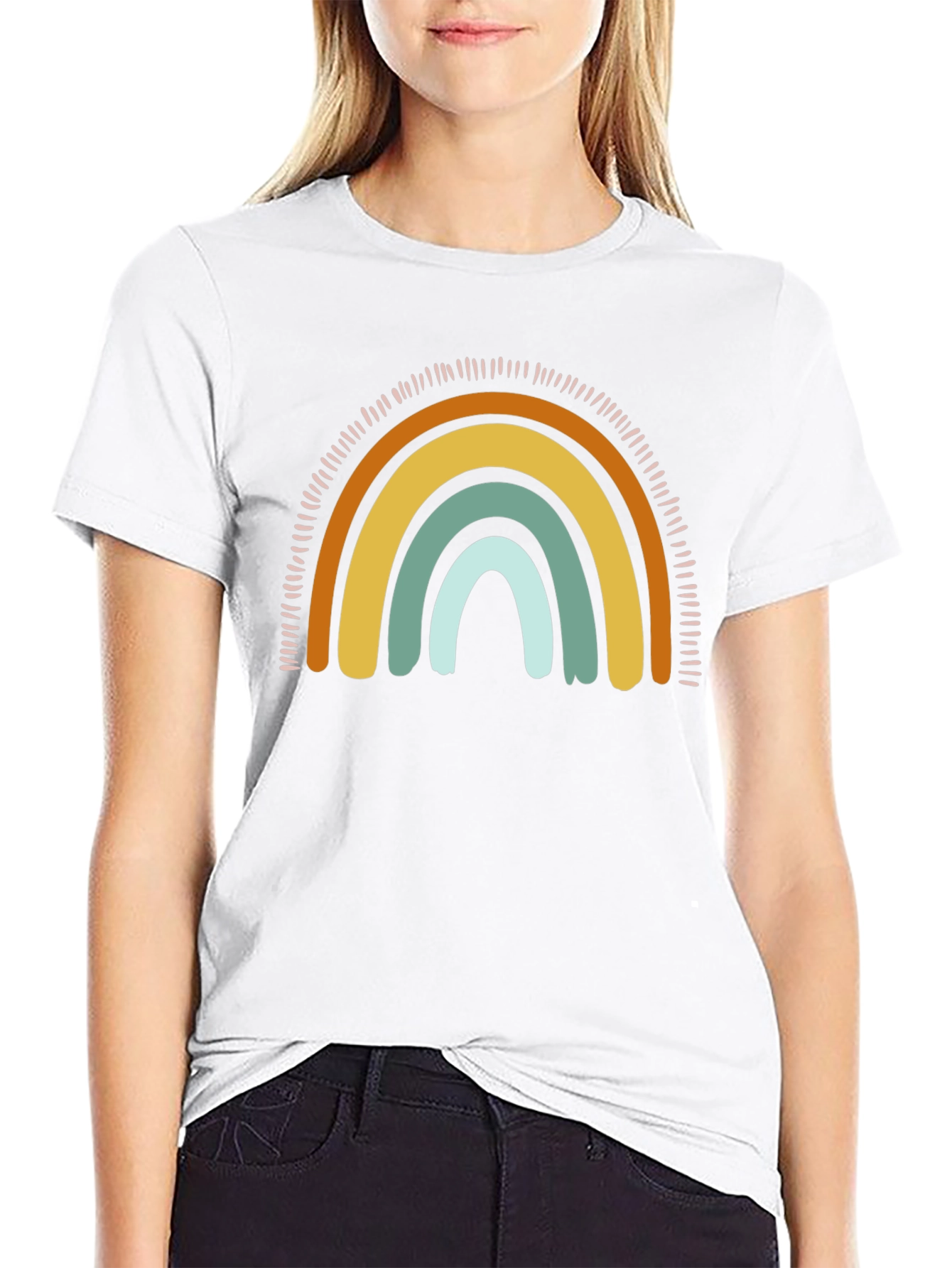 Retro Rainbow Graphic Tee - Unisex Black T-Shirt