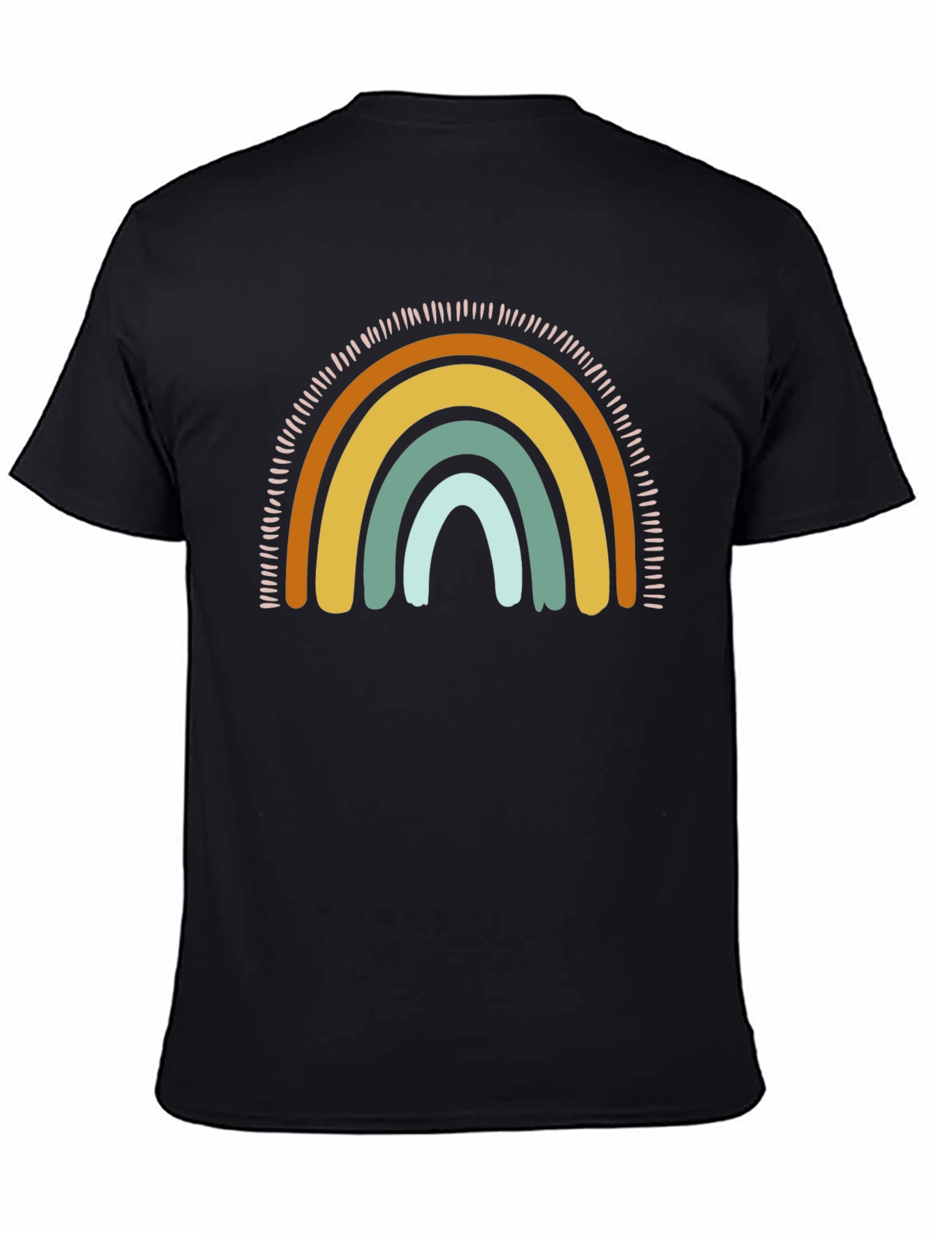 Retro Rainbow Graphic Tee - Unisex Black T-Shirt