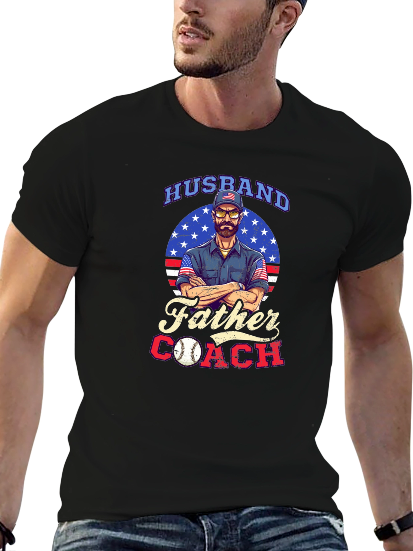 Husband Father Coach Graphic T-Shirt