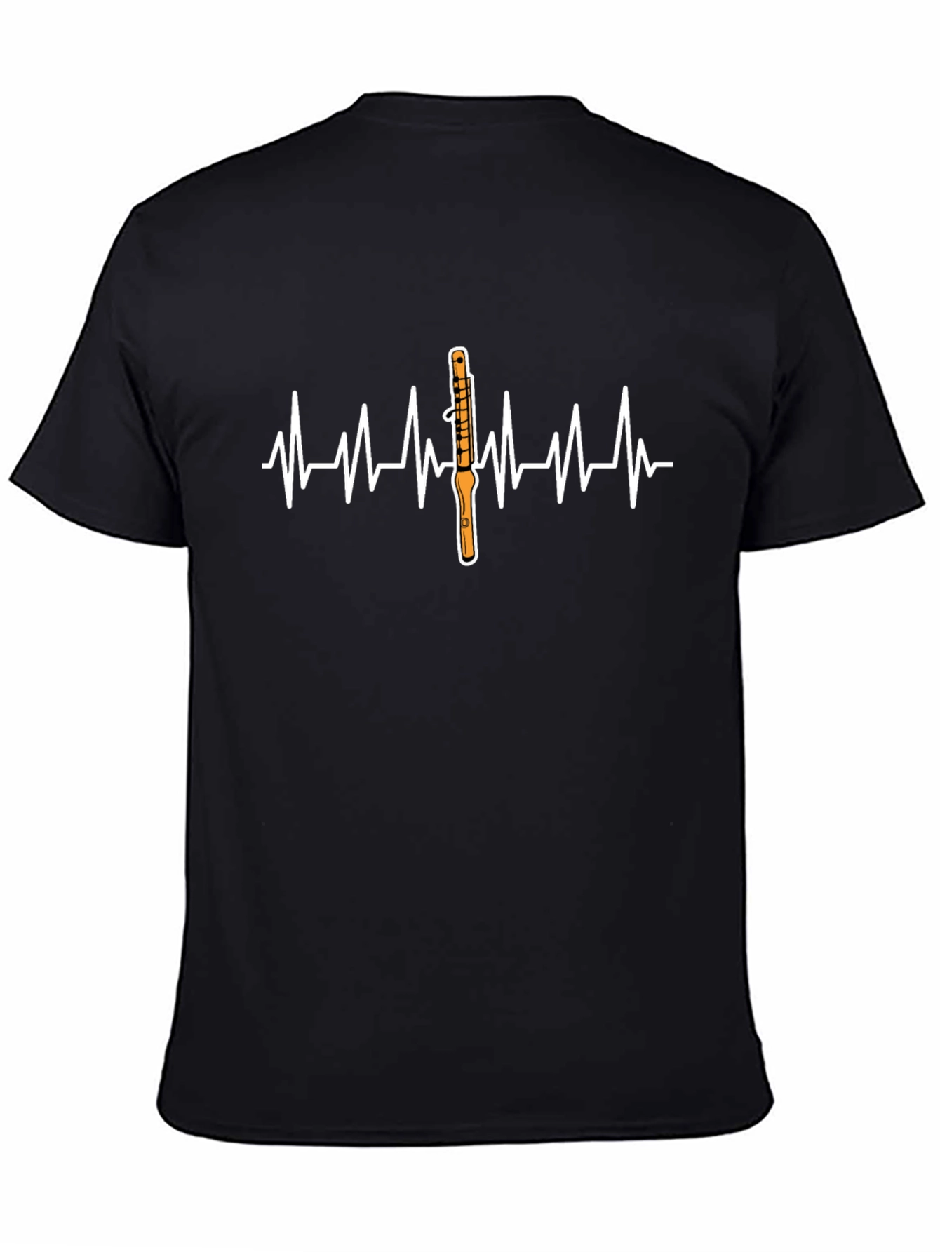 Music Lover T-Shirt - Clarinet Heartbeat Design