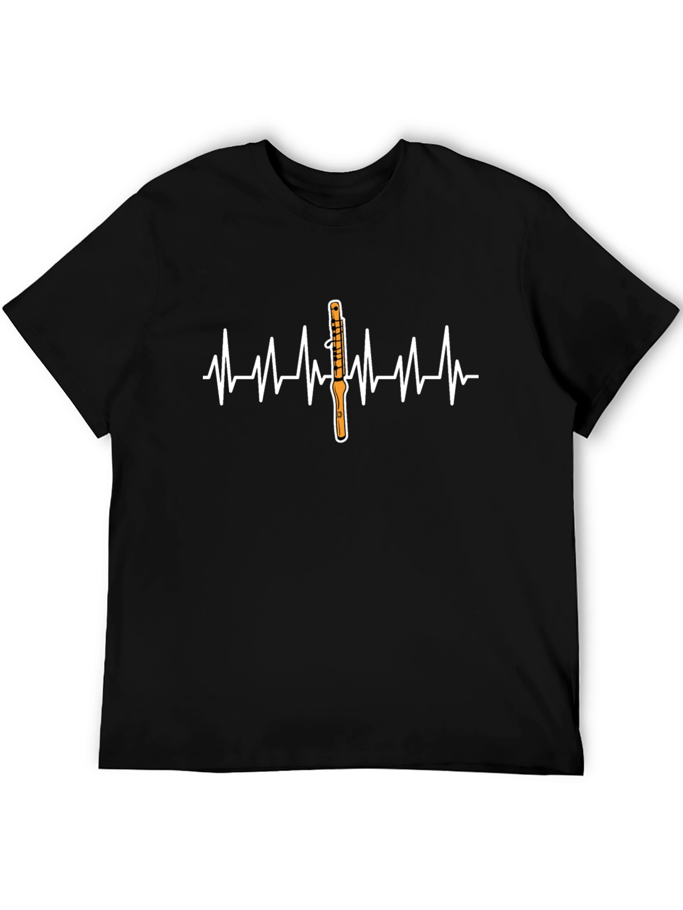 Music Lover T-Shirt - Clarinet Heartbeat Design