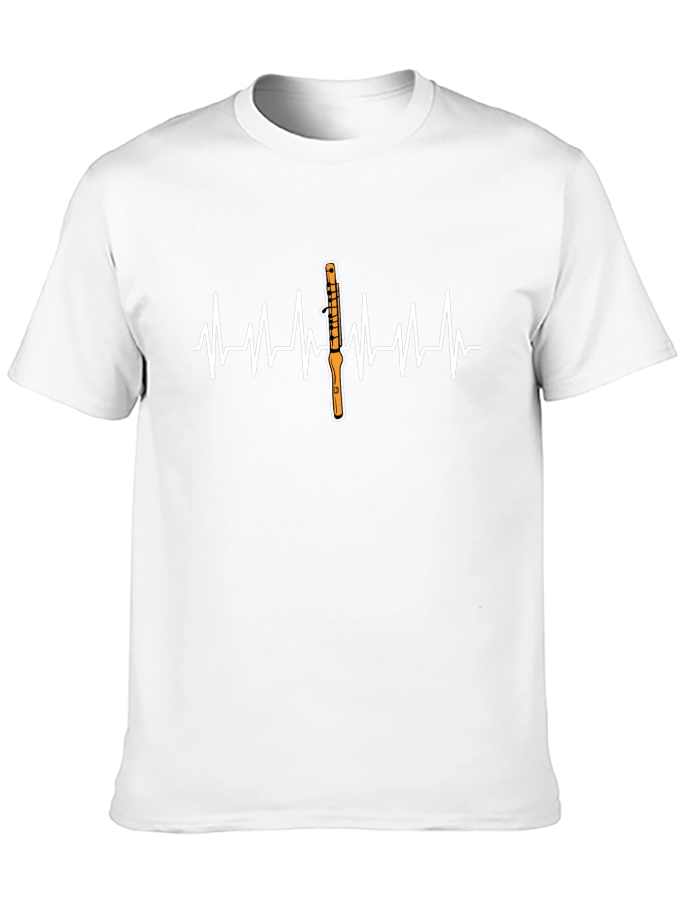 Music Lover T-Shirt - Clarinet Heartbeat Design