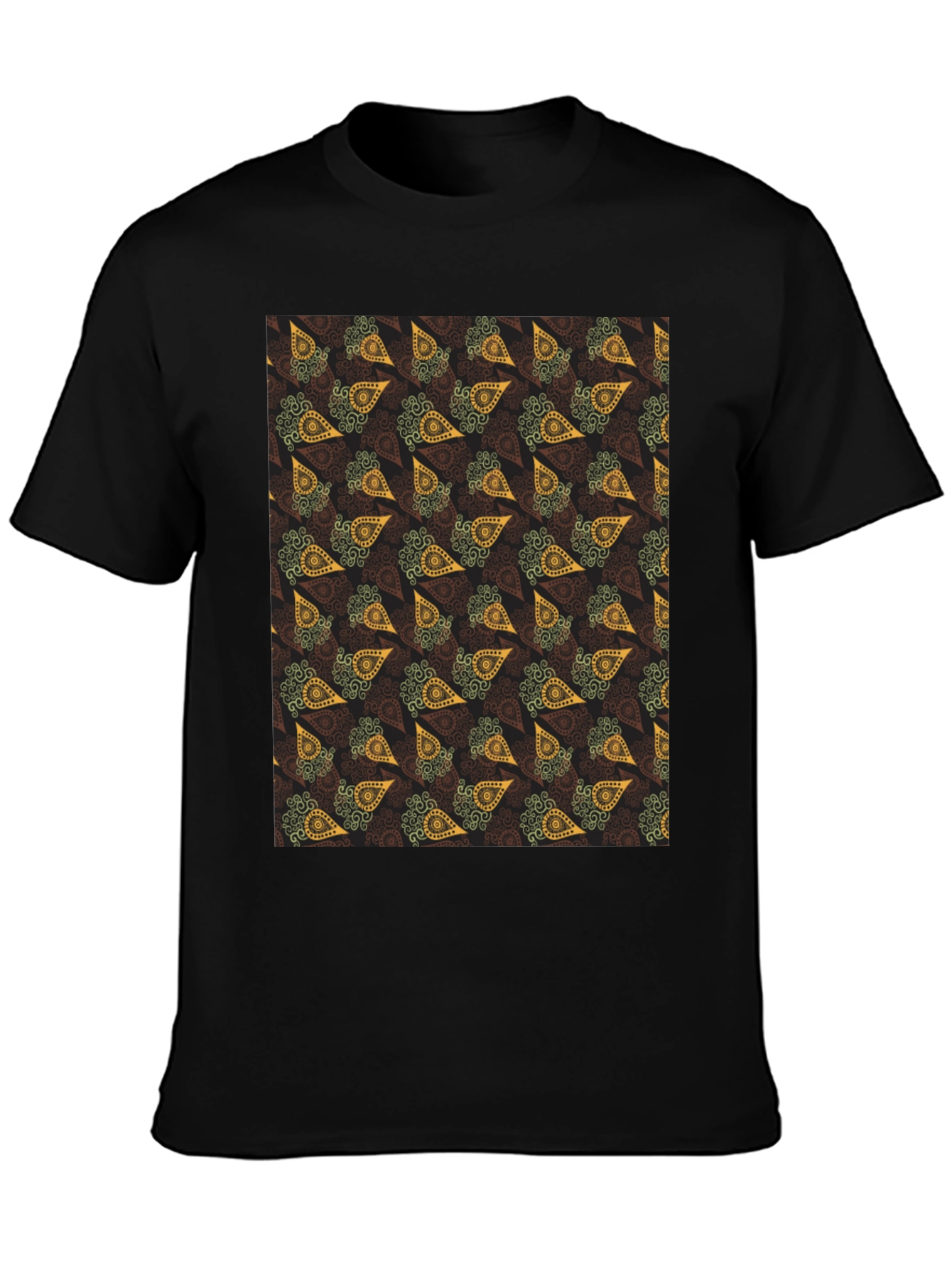 Paisley Print Black T-Shirt