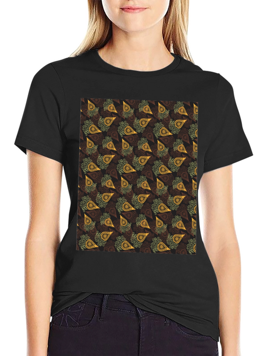 Paisley Print Black T-Shirt