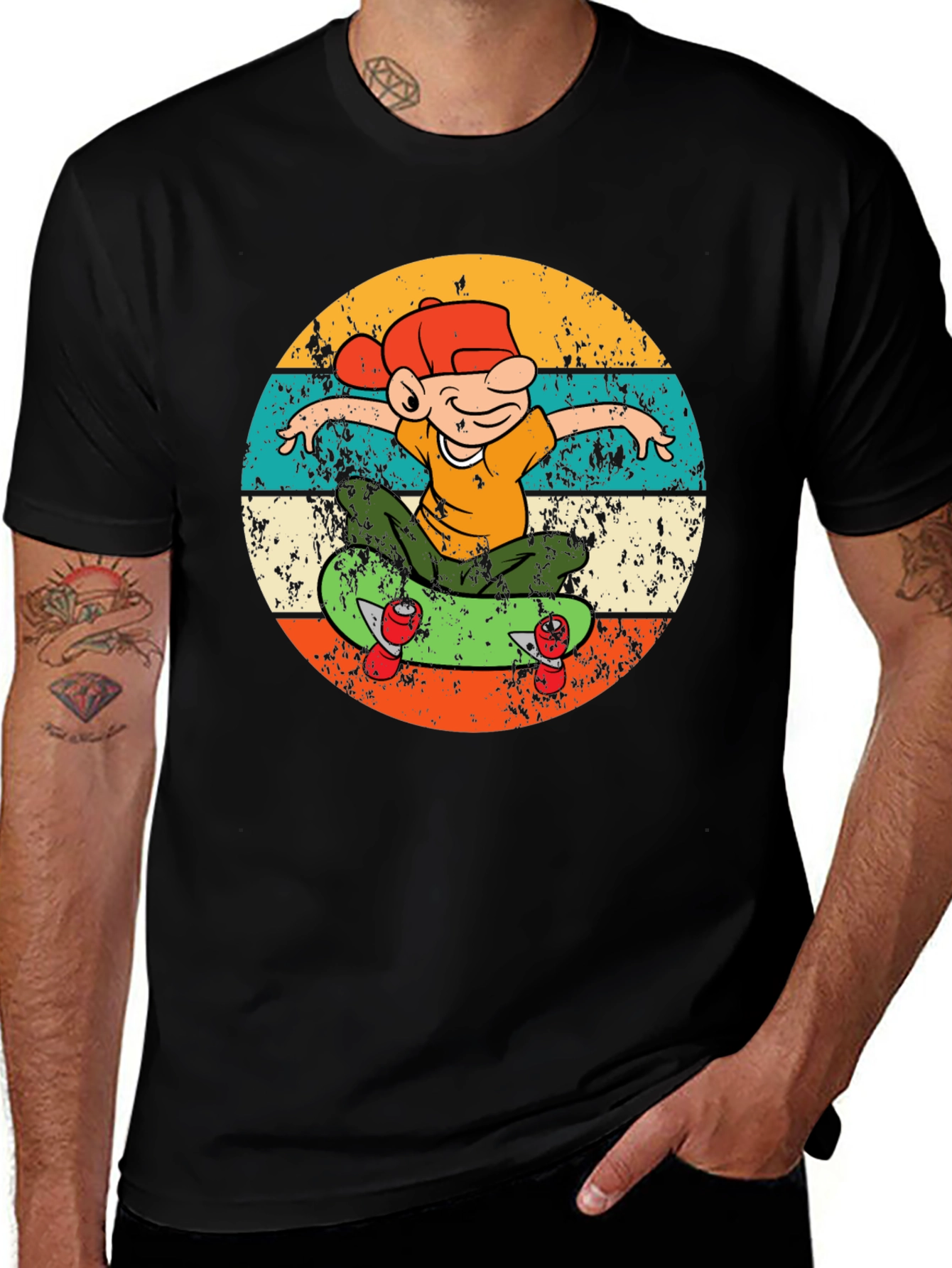 Retro Skateboard Kid Graphic Tee - Cool & Casual