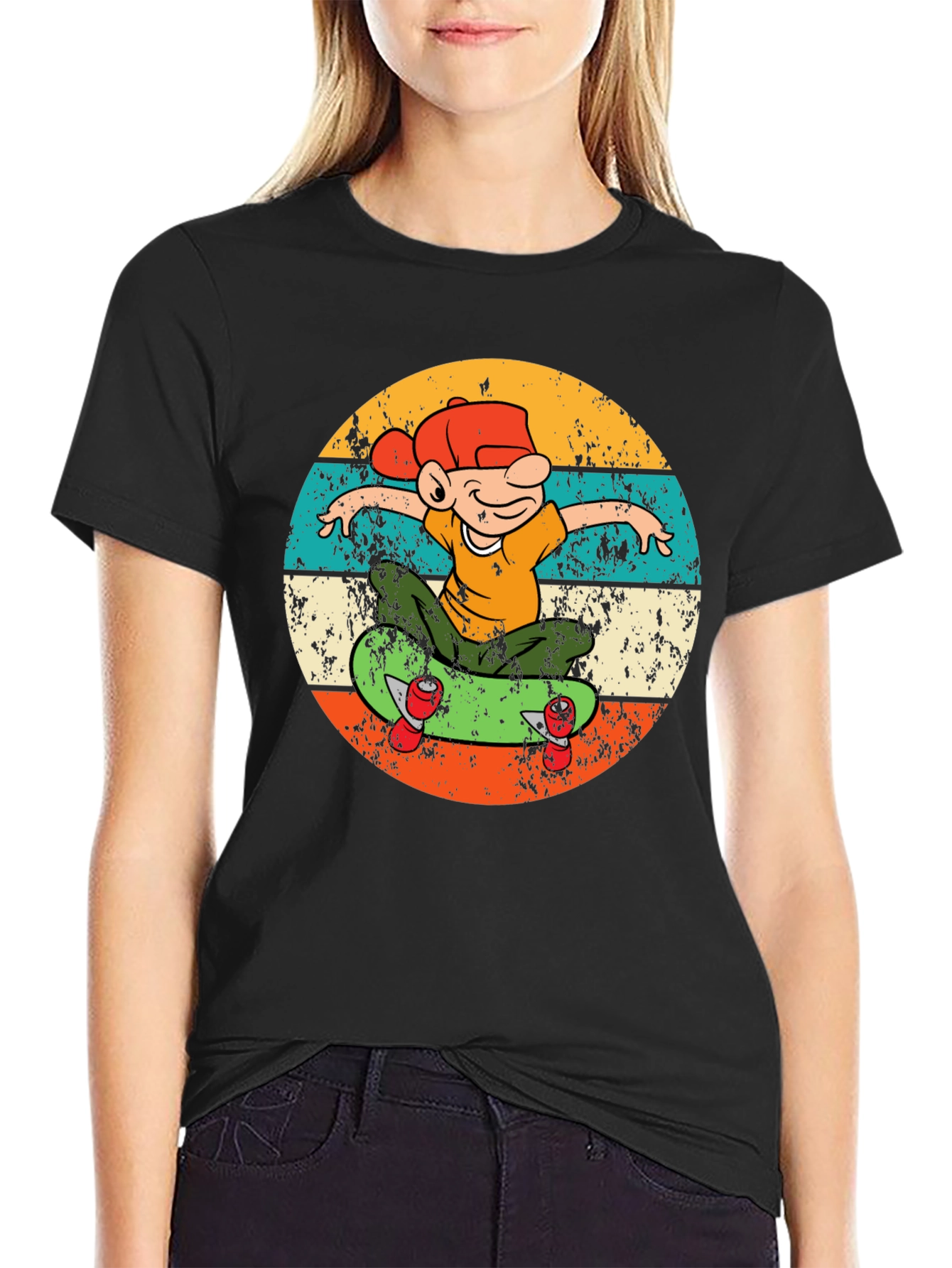 Retro Skateboard Kid Graphic Tee - Cool & Casual