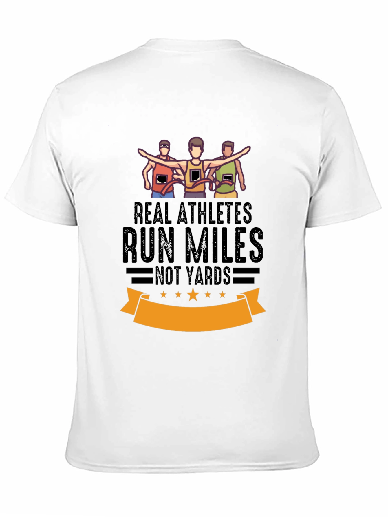 Real Athletes Run Miles Black T-Shirt
