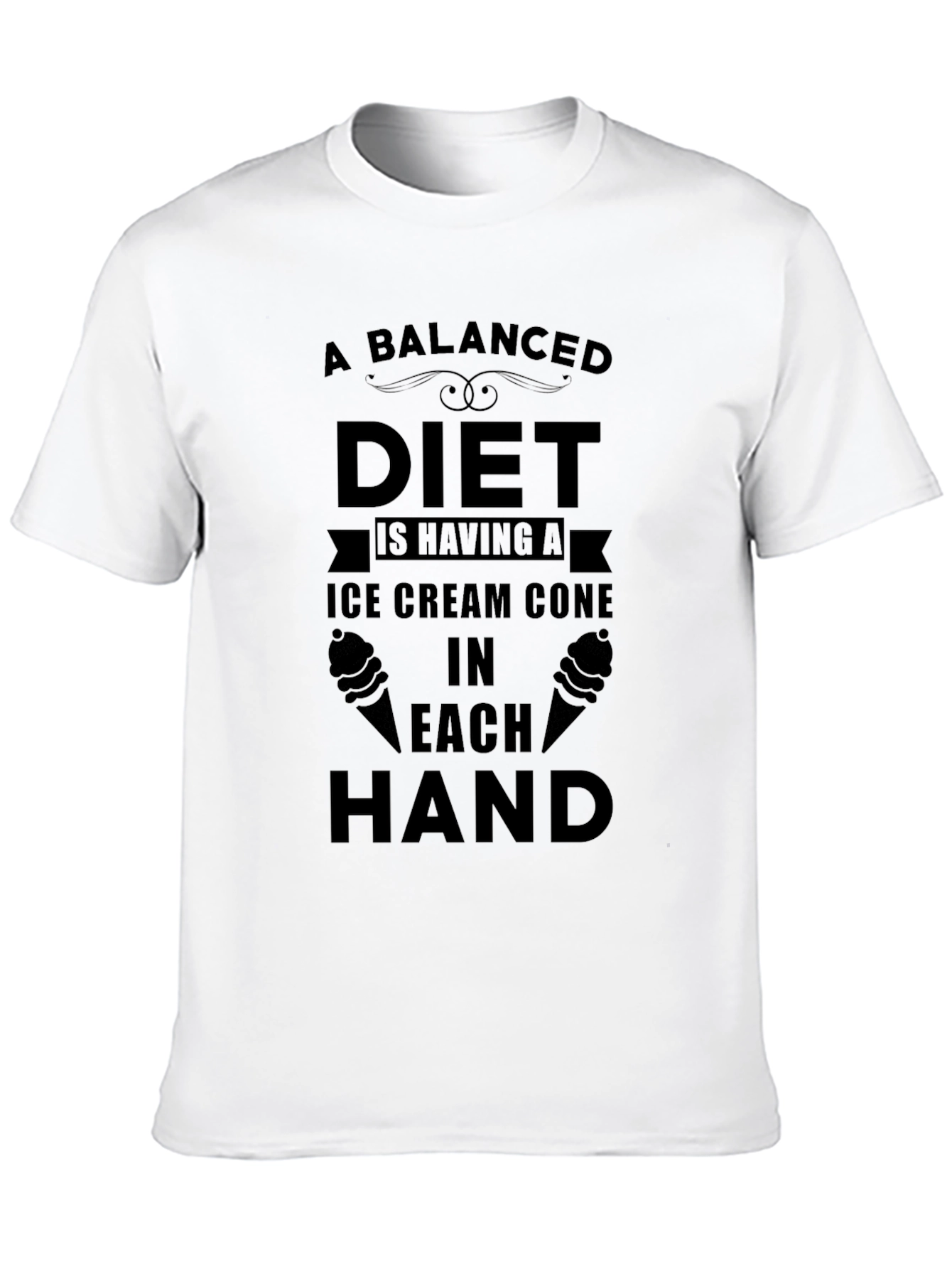 Funny Balanced Diet Ice Cream T-Shirt