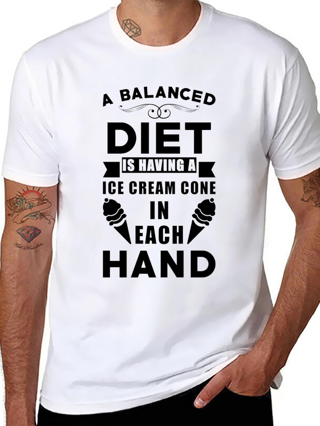 Funny Balanced Diet Ice Cream T-Shirt