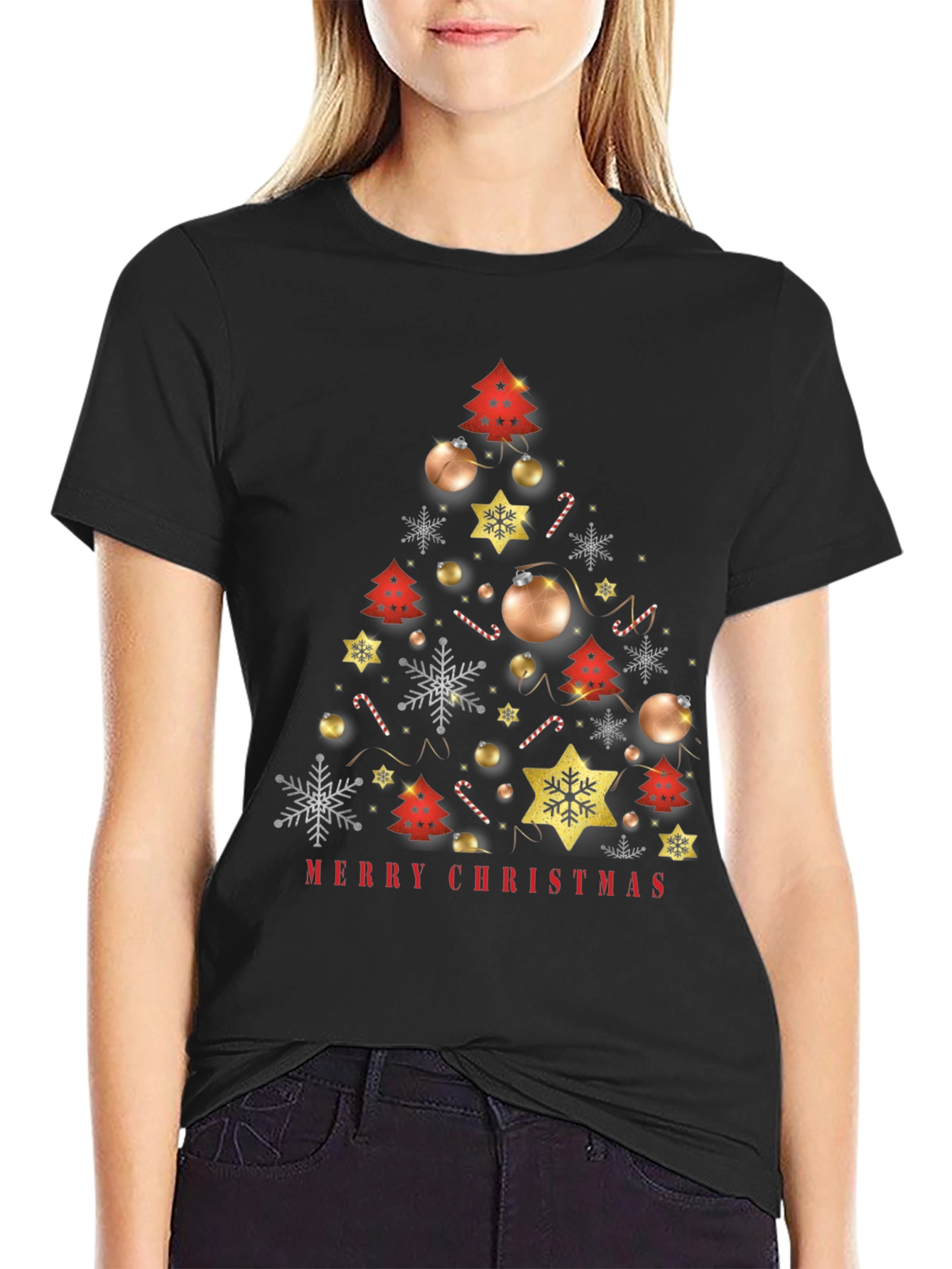 Merry Christmas Tree Graphic Tee