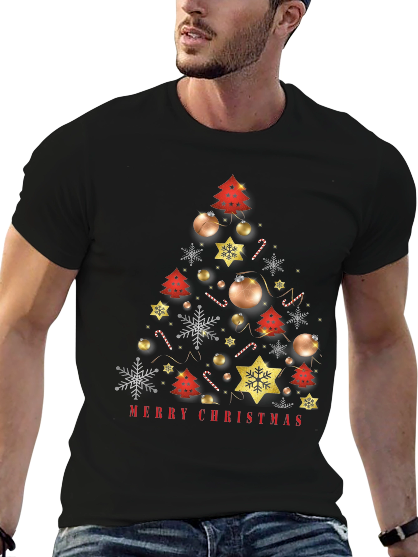 Merry Christmas Tree Graphic Tee