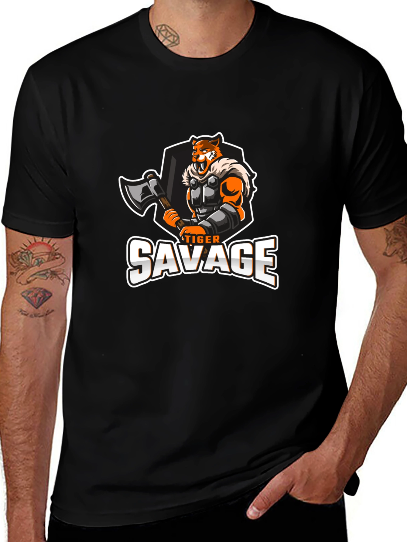 Tiger Savage Graphic Tee - Black T-Shirt