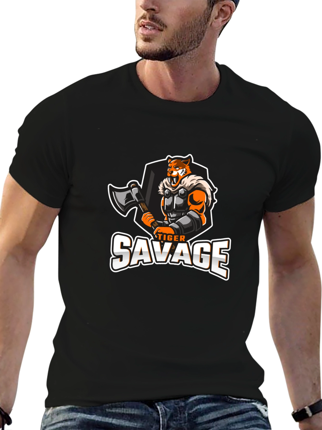 Tiger Savage Graphic Tee - Black T-Shirt