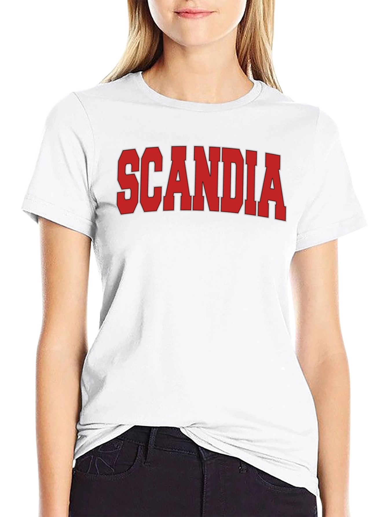 Scandia Graphic Tee - Bold Red Print on Black