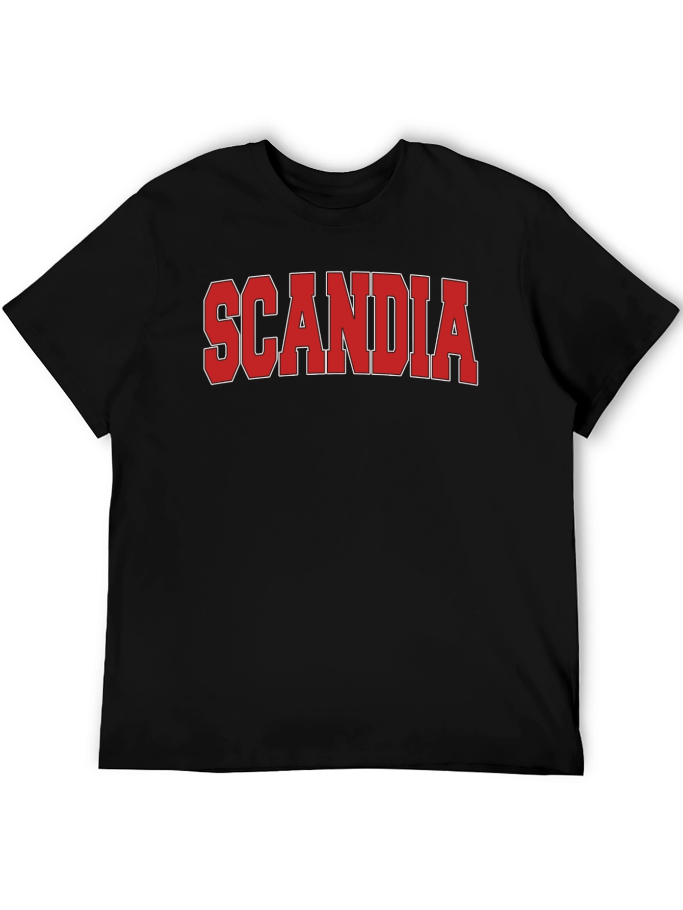 Scandia Graphic Tee - Bold Red Print on Black