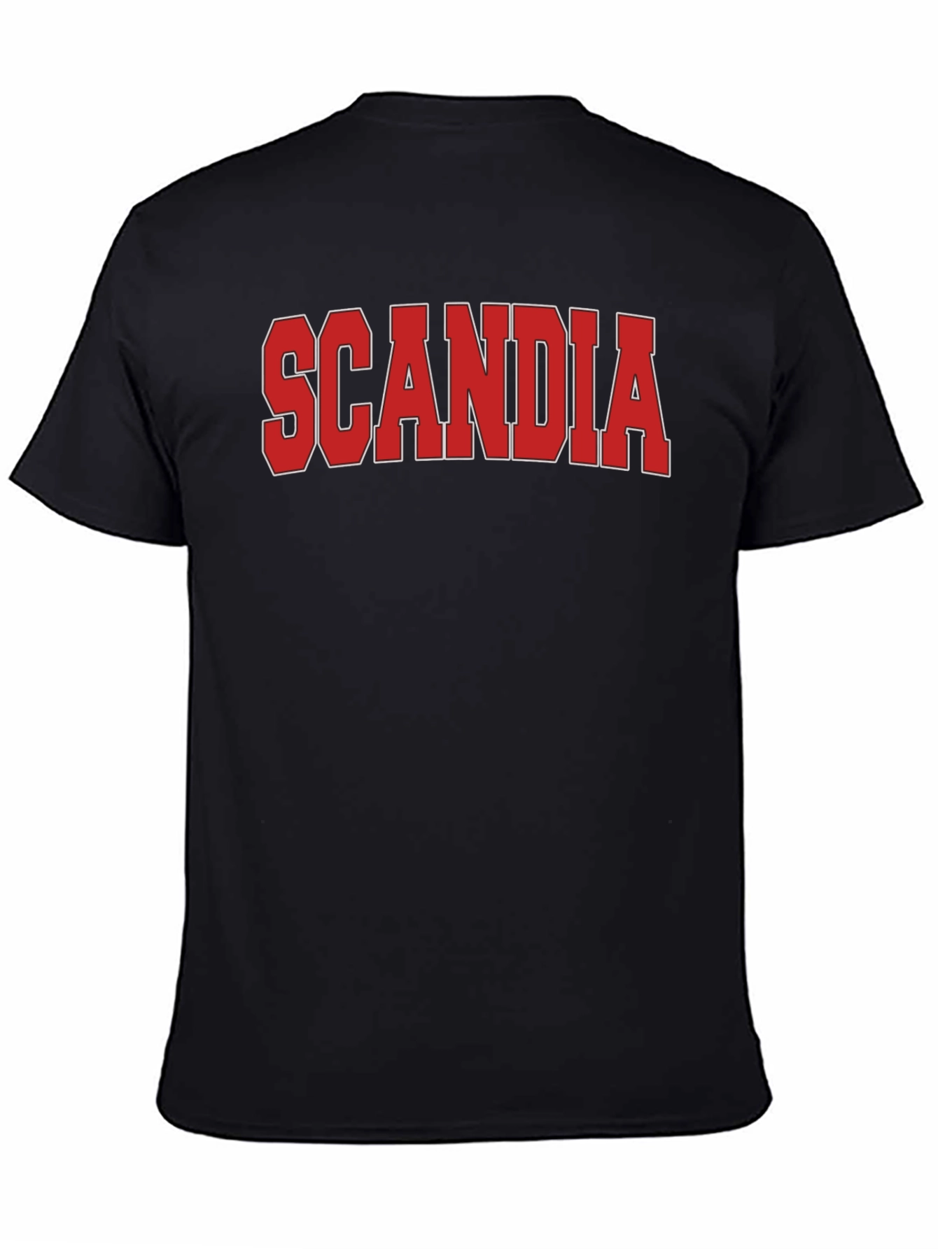 Scandia Graphic Tee - Bold Red Print on Black