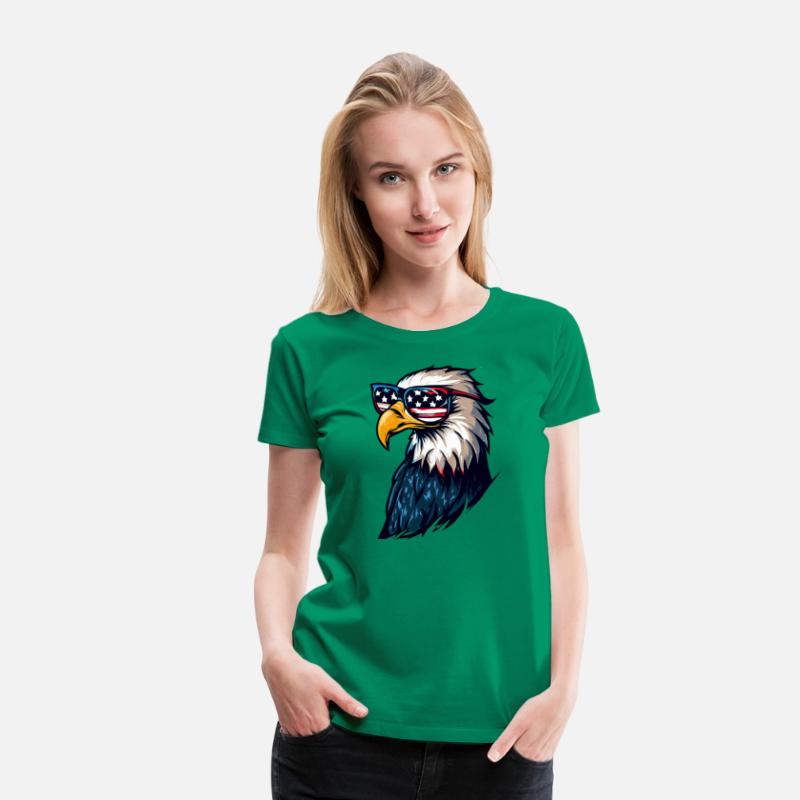 Bald Eagle Wearing USA Sunglasses