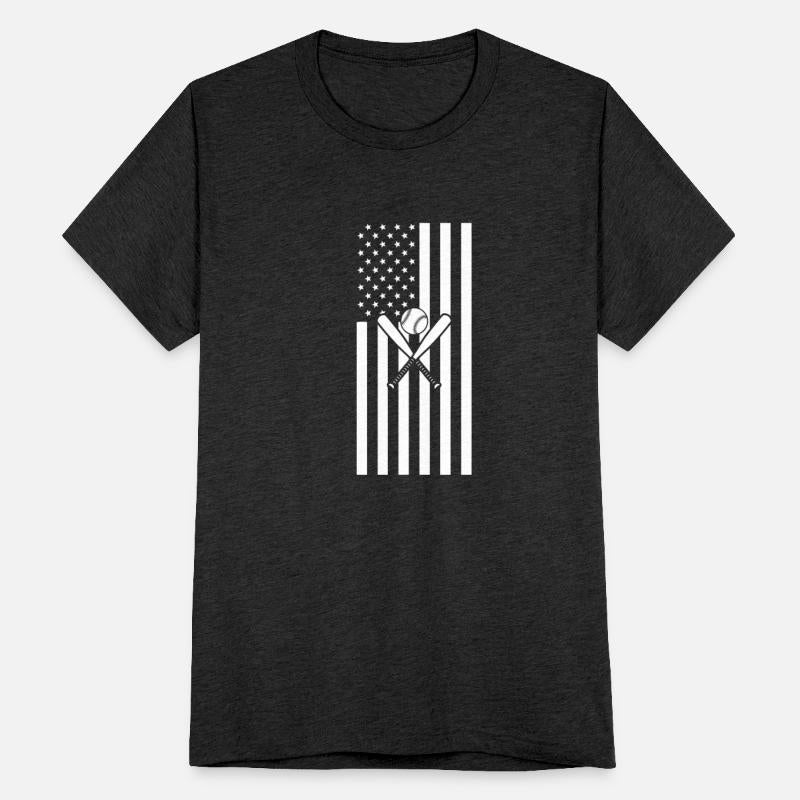 Baseball American Flag Crossed Bats Cool Sports Lo