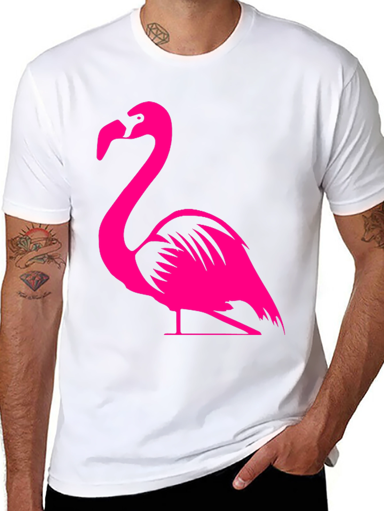 Flamingo Graphic Tee - Mens Black T-Shirt