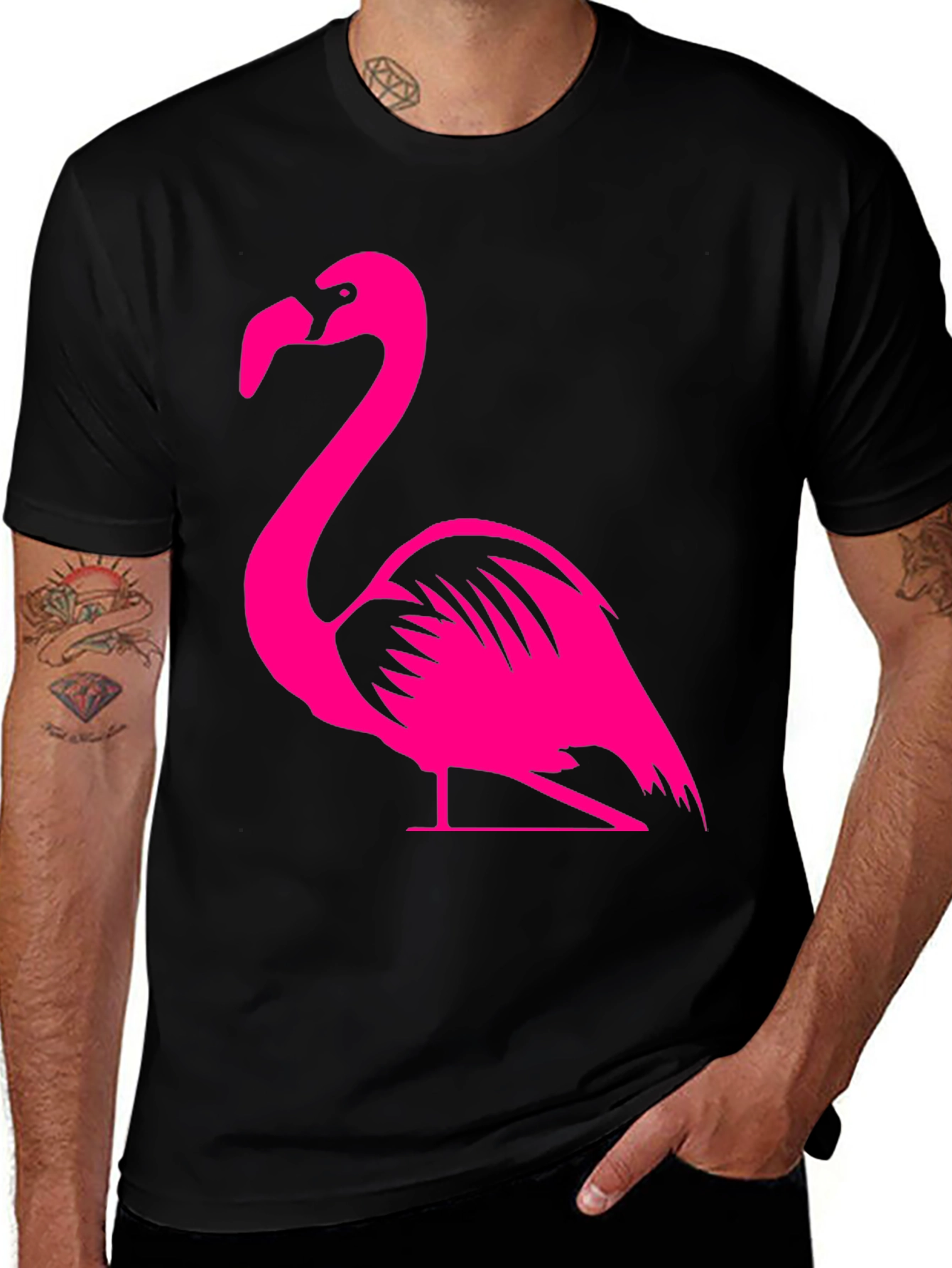 Flamingo Graphic Tee - Mens Black T-Shirt